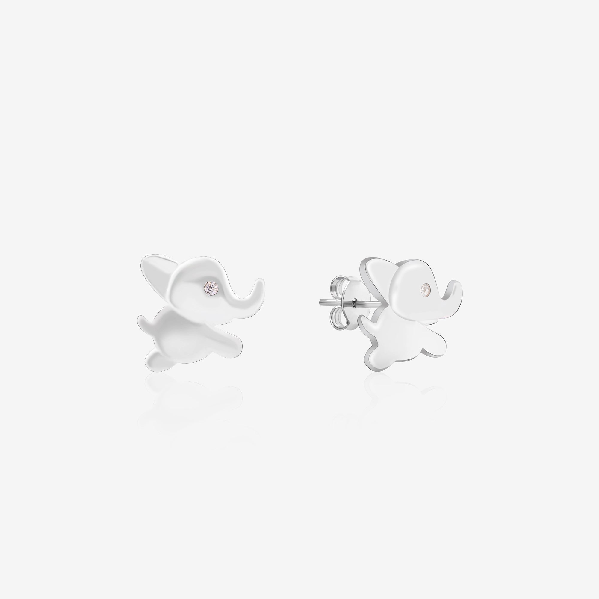 Silver Elephant Earrings