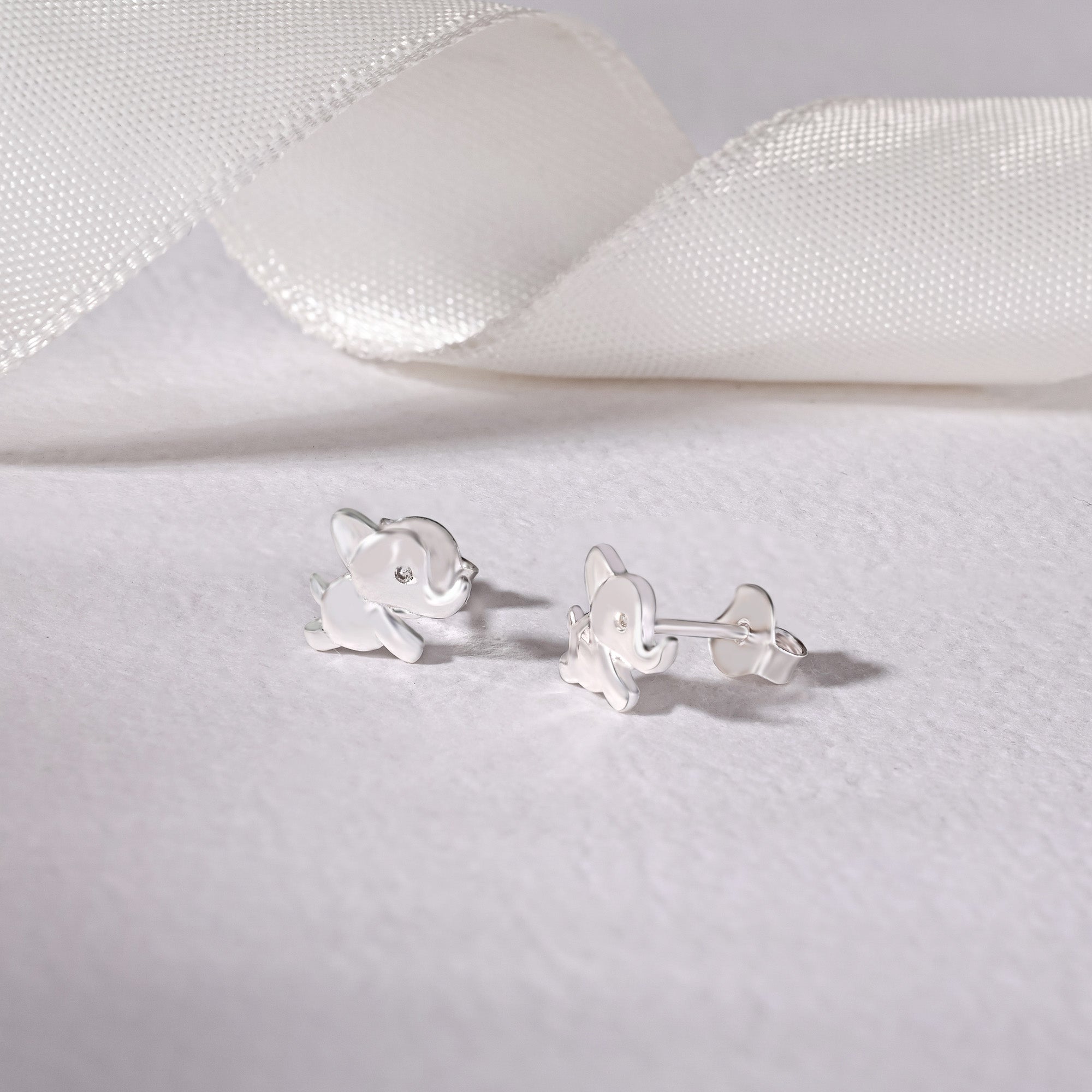 Silver Elephant Earrings