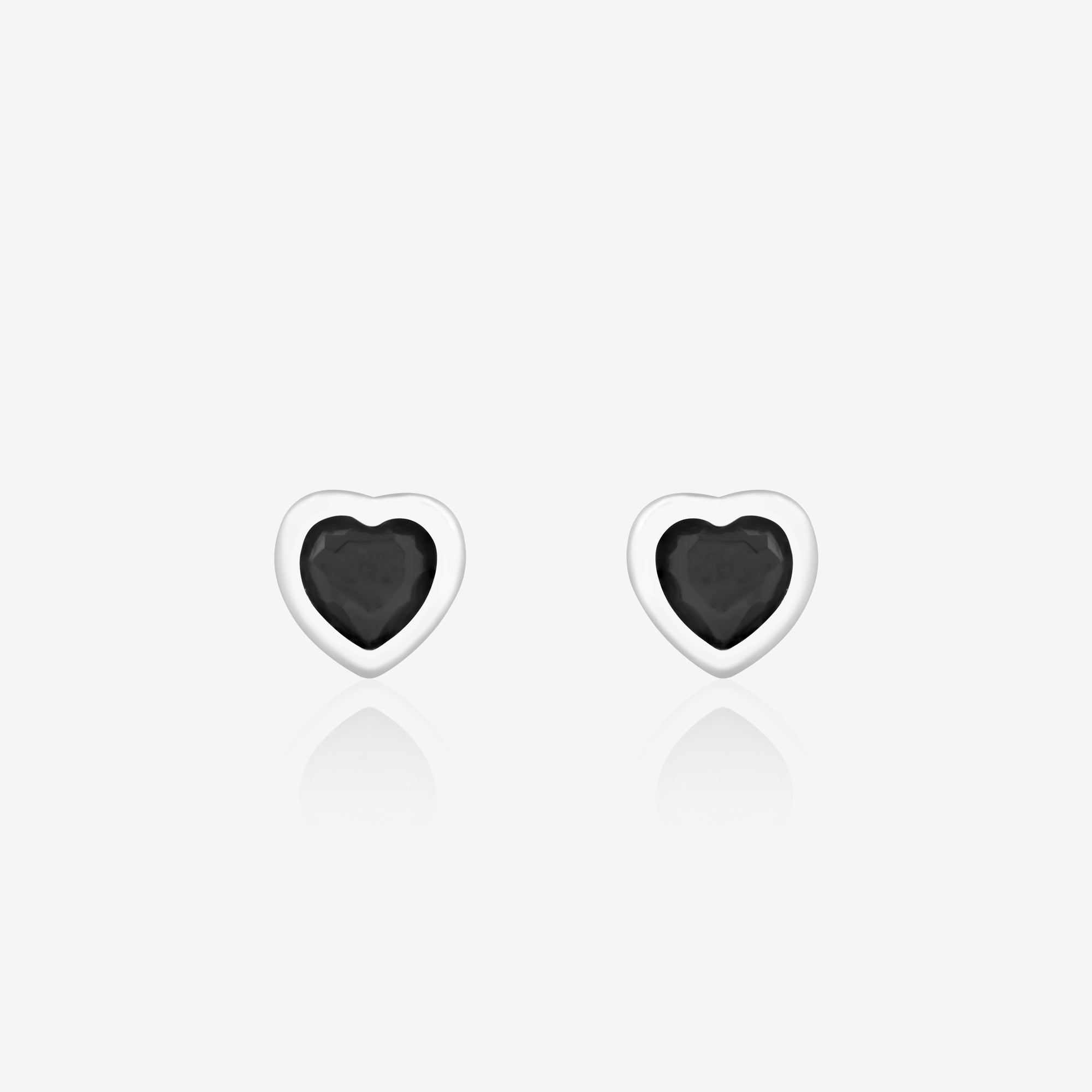 Pure Silver Heart Stud Earrings