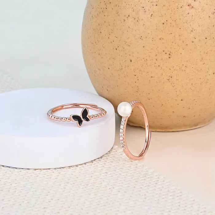 Rose Radiance Stack Rings