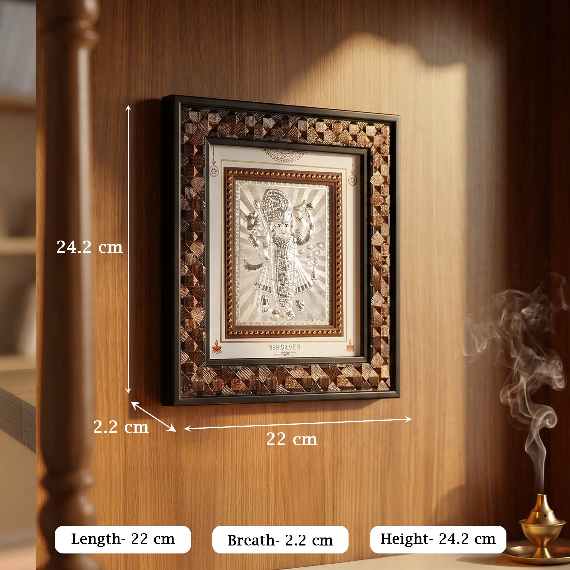 999 Silver Plated Shrinathji Frame