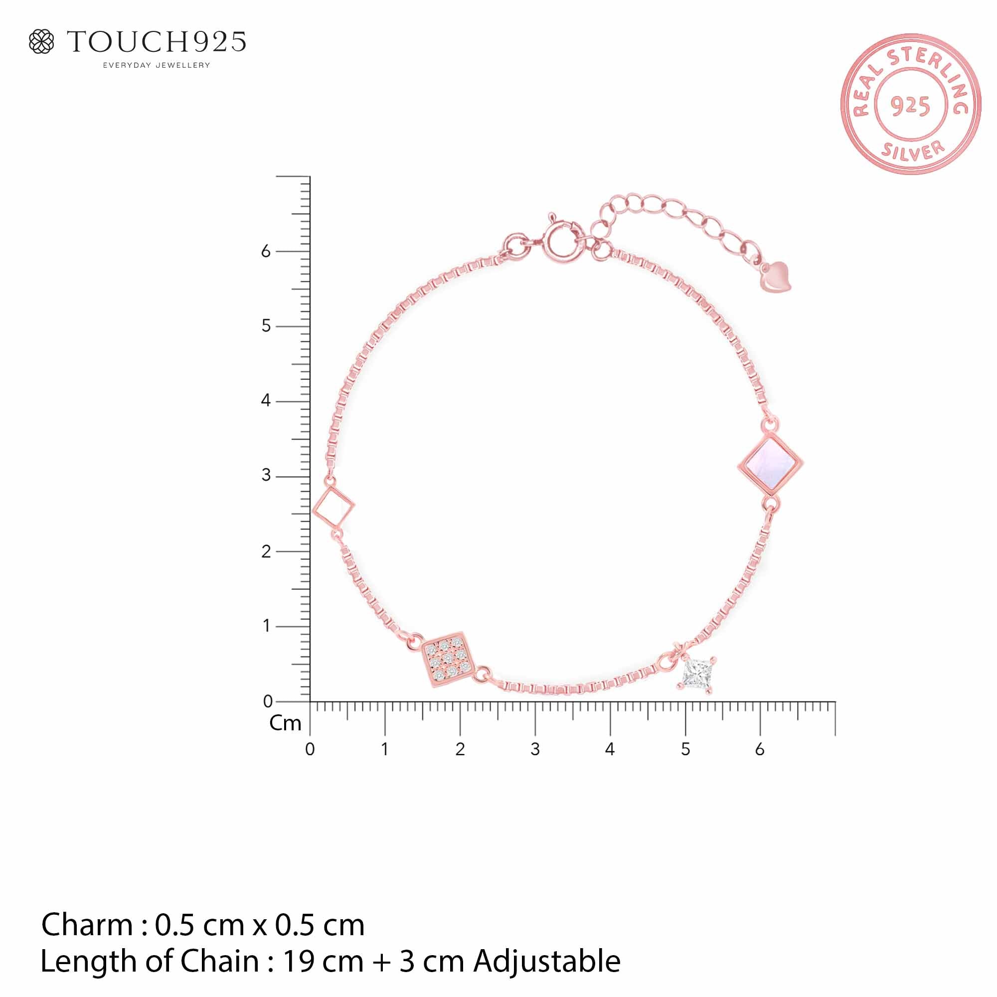 Rose Prism Silver Bracelet