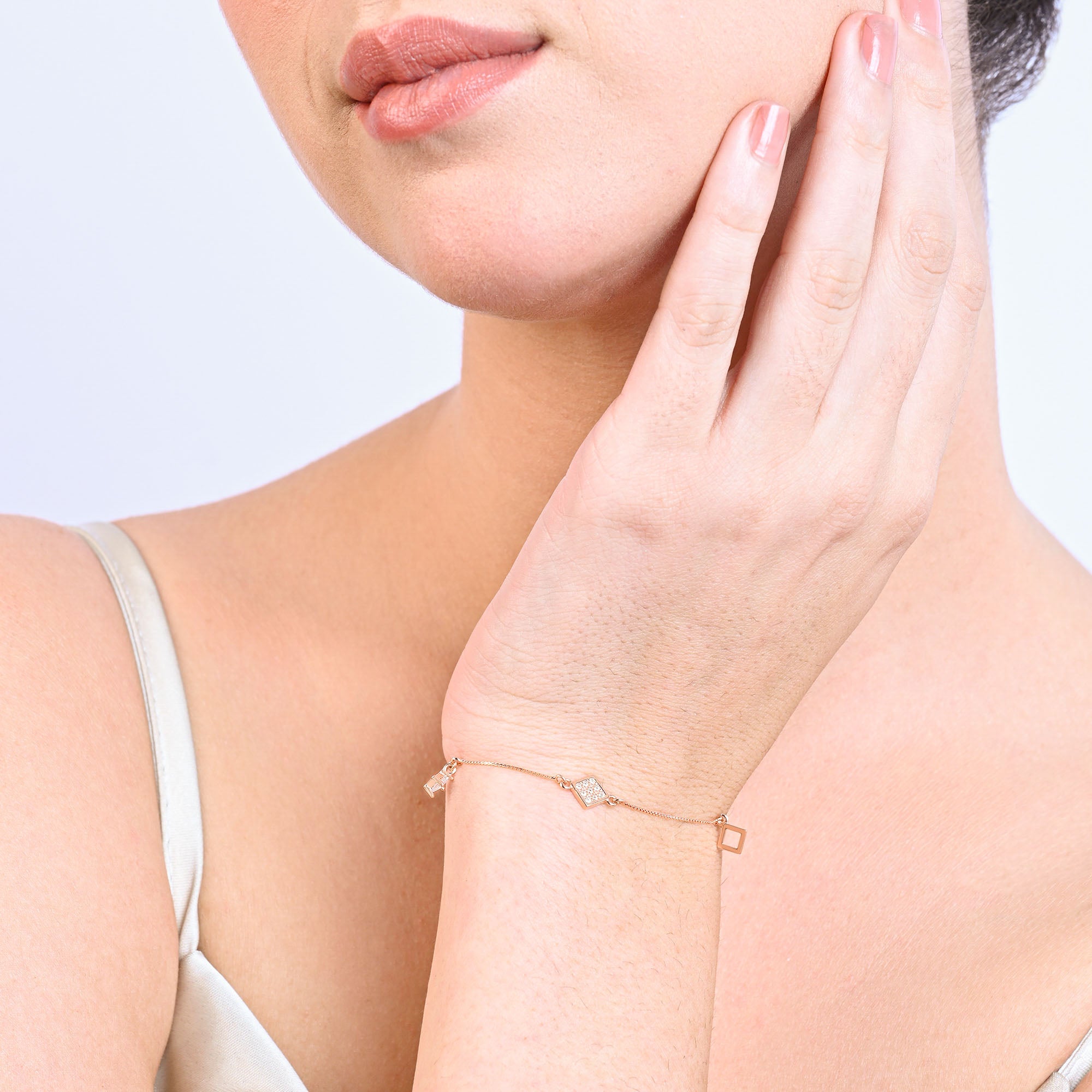 Rose Prism Silver Bracelet