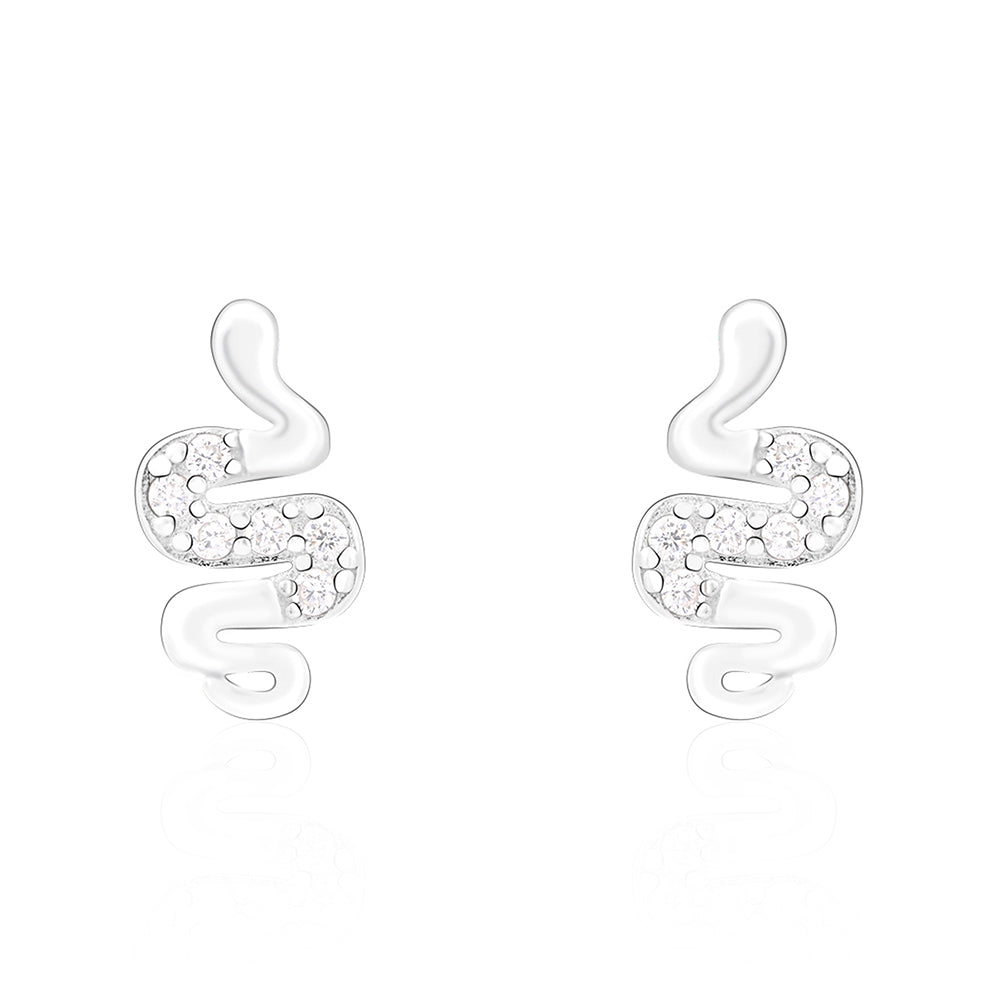 Silver Snake Earrings