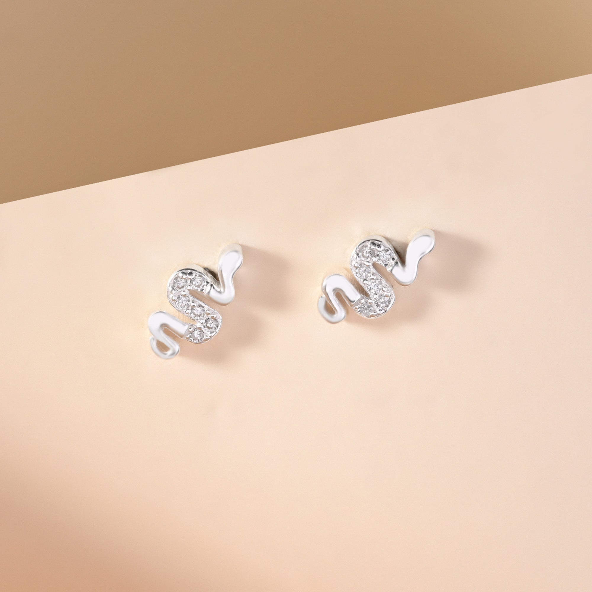 Silver Snake Earrings