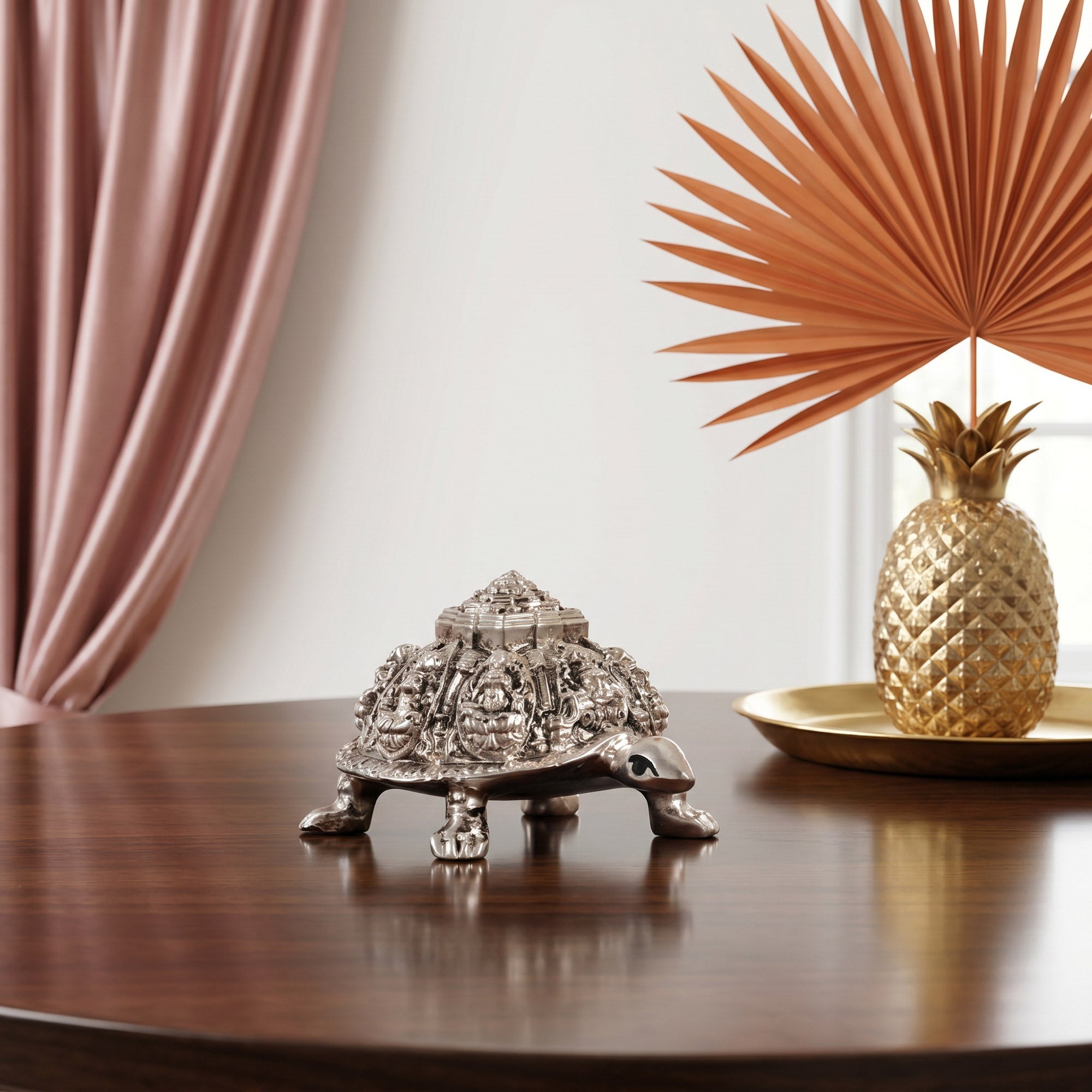 999 Silver Plated Lakshmi Tortoise Idol