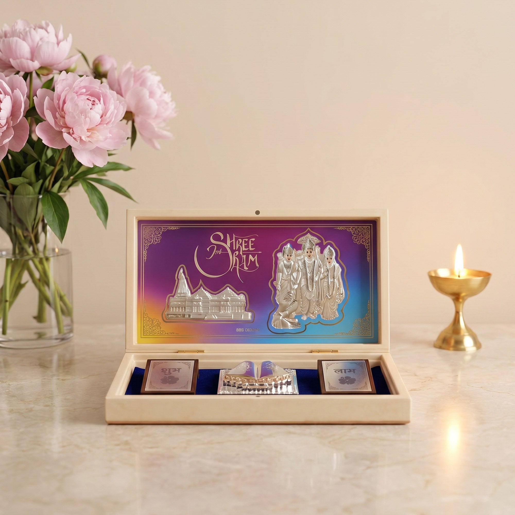 999 Silver Plated Ram Darbar Gift Box