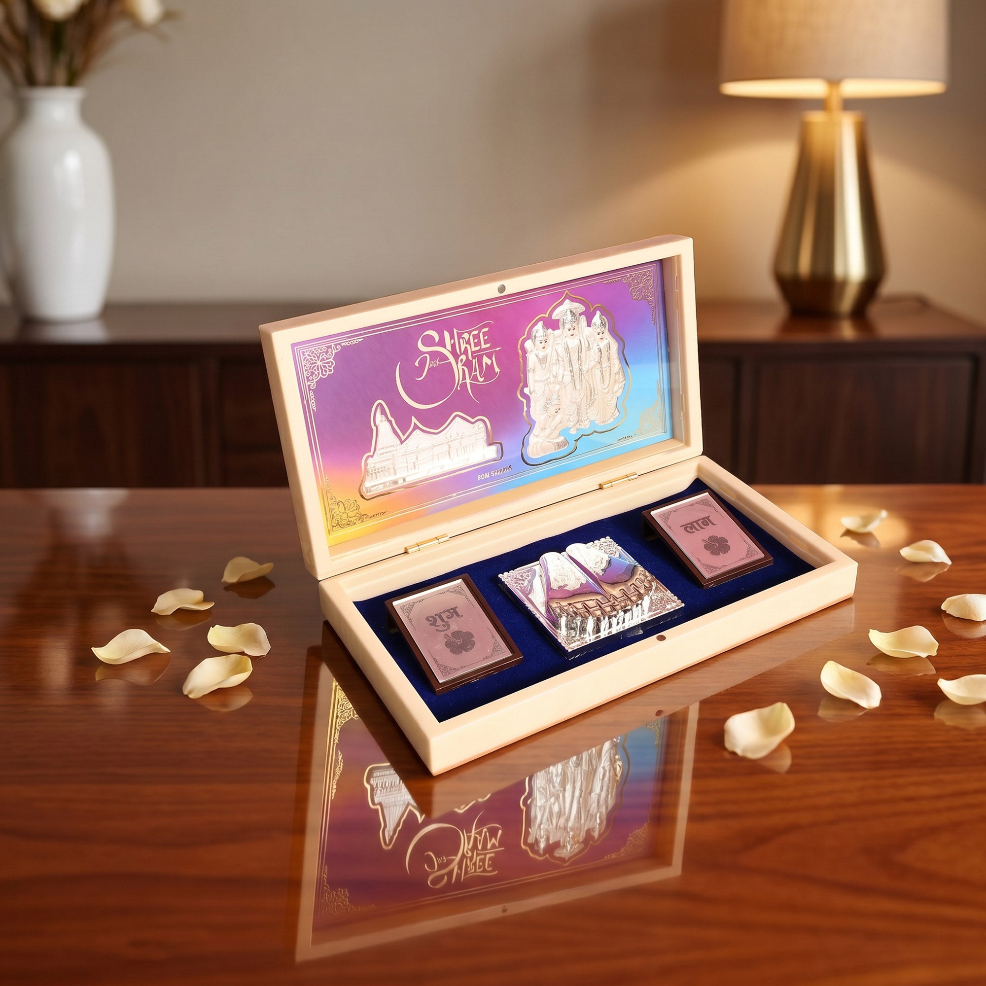 999 Silver Plated Ram Darbar Gift Box