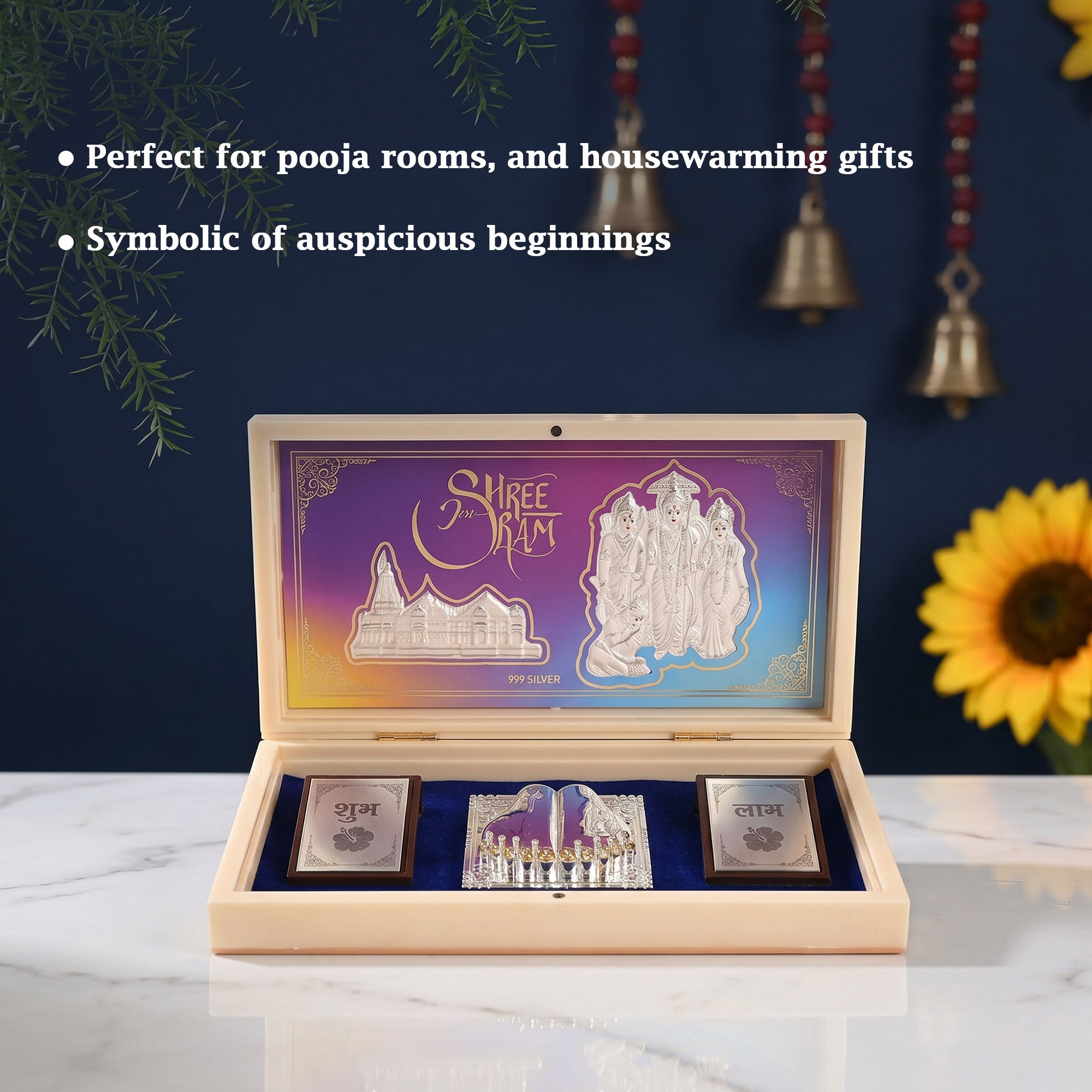 999 Silver Plated Ram Darbar Gift Box