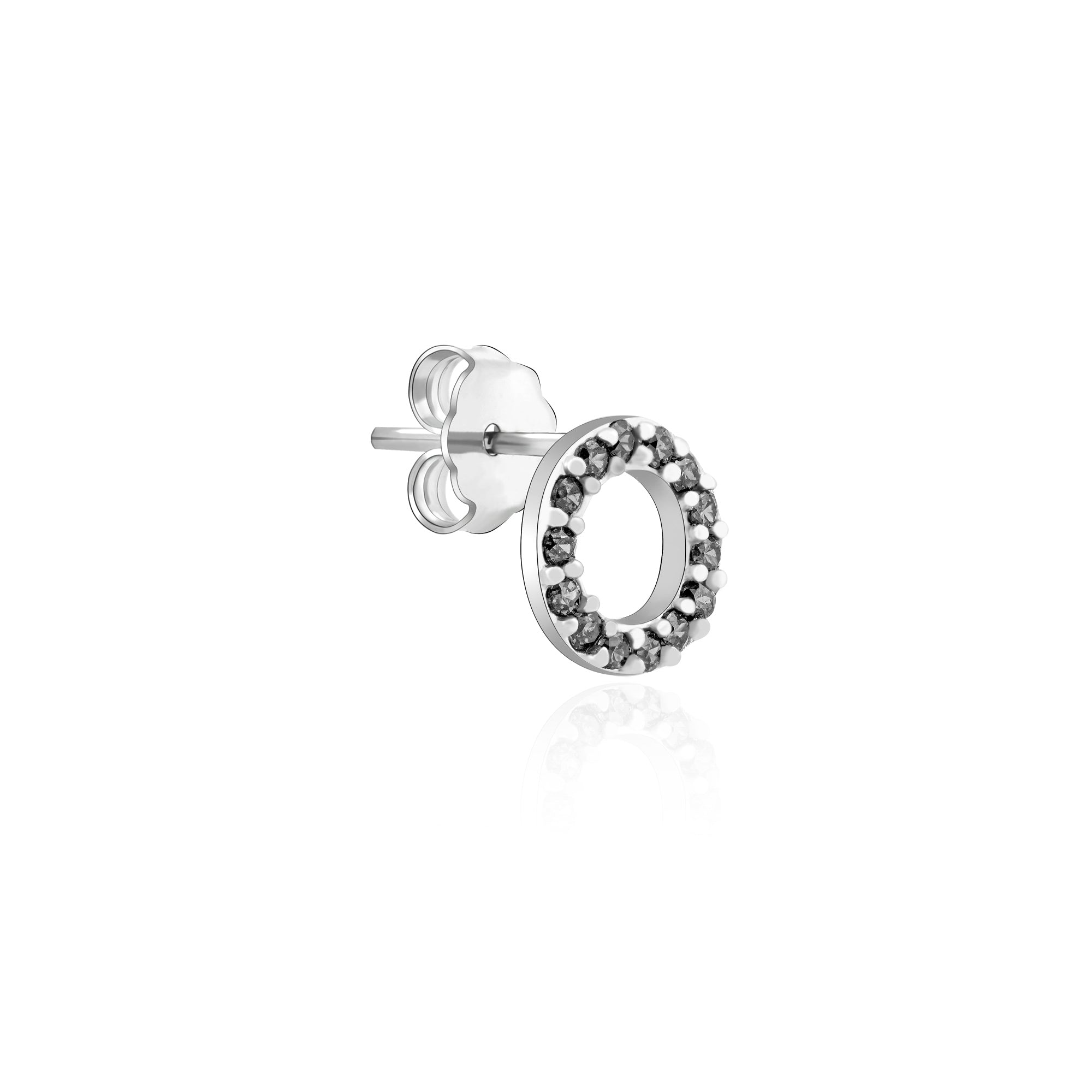 Circular Black Cz Earrings