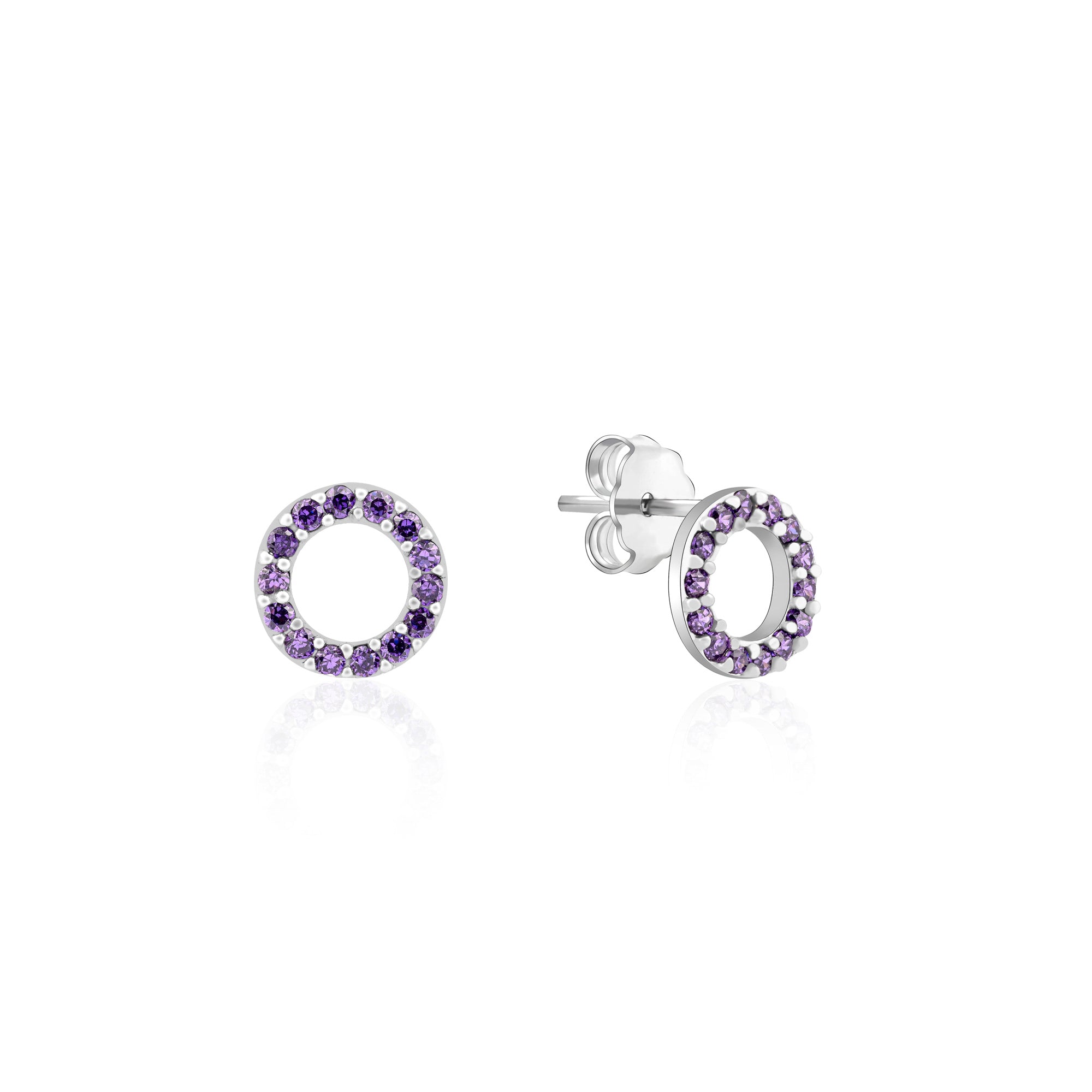 Circular Black Cz Earrings