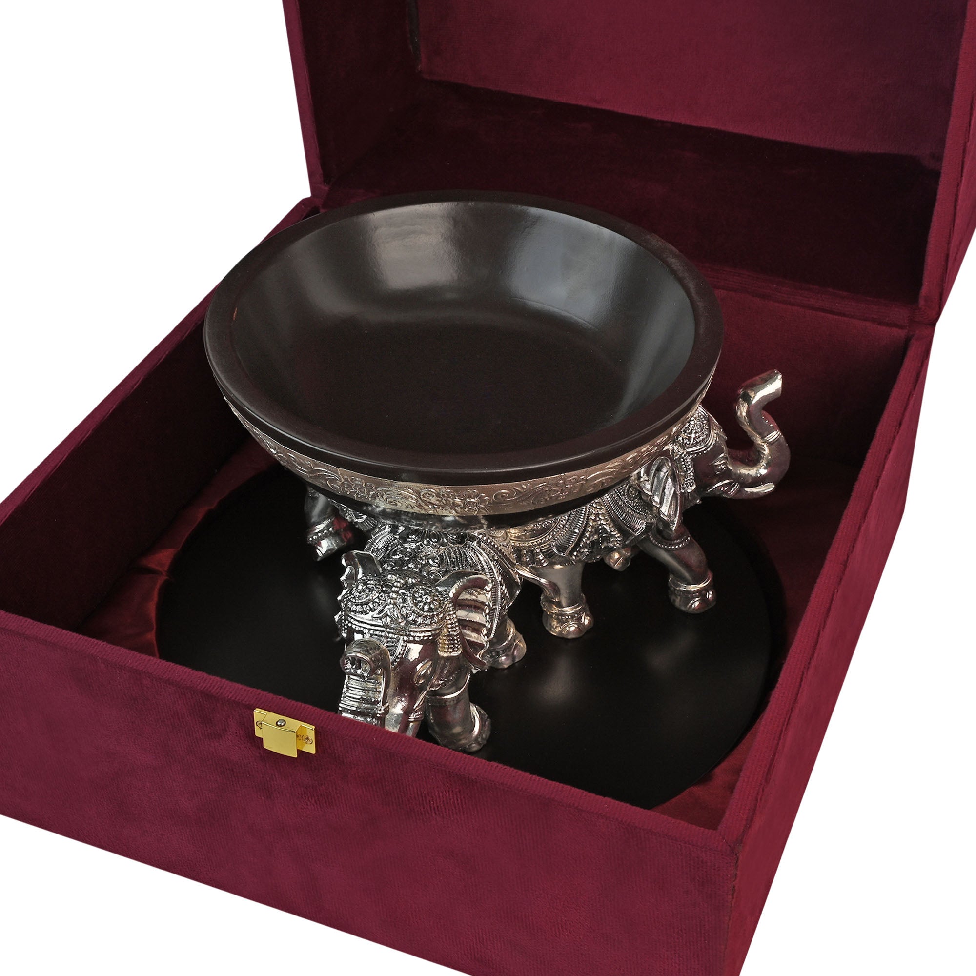 999 Silver Elephant Bowl Centerpiece