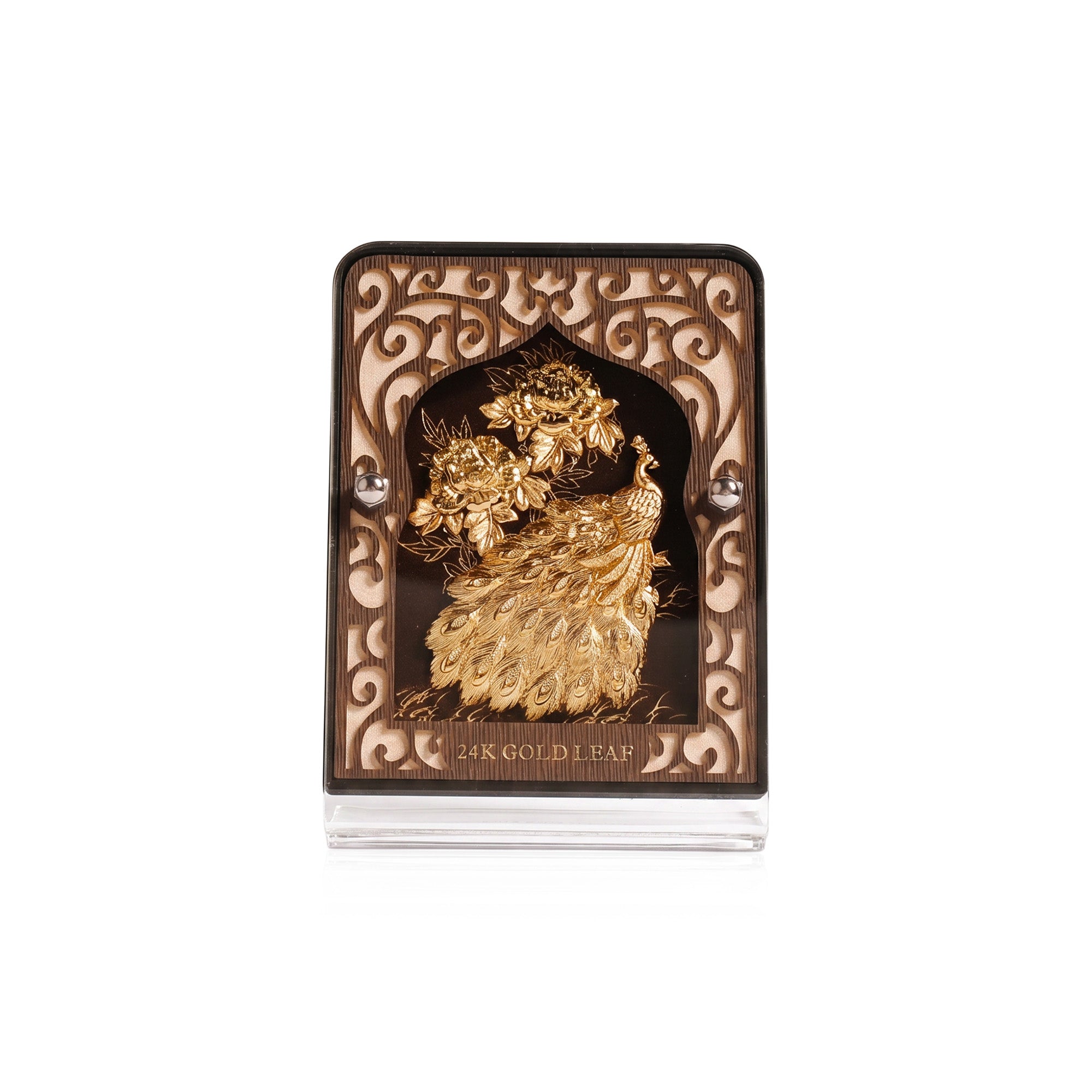 24K Gold Foiled Peacock Acrylic Frame