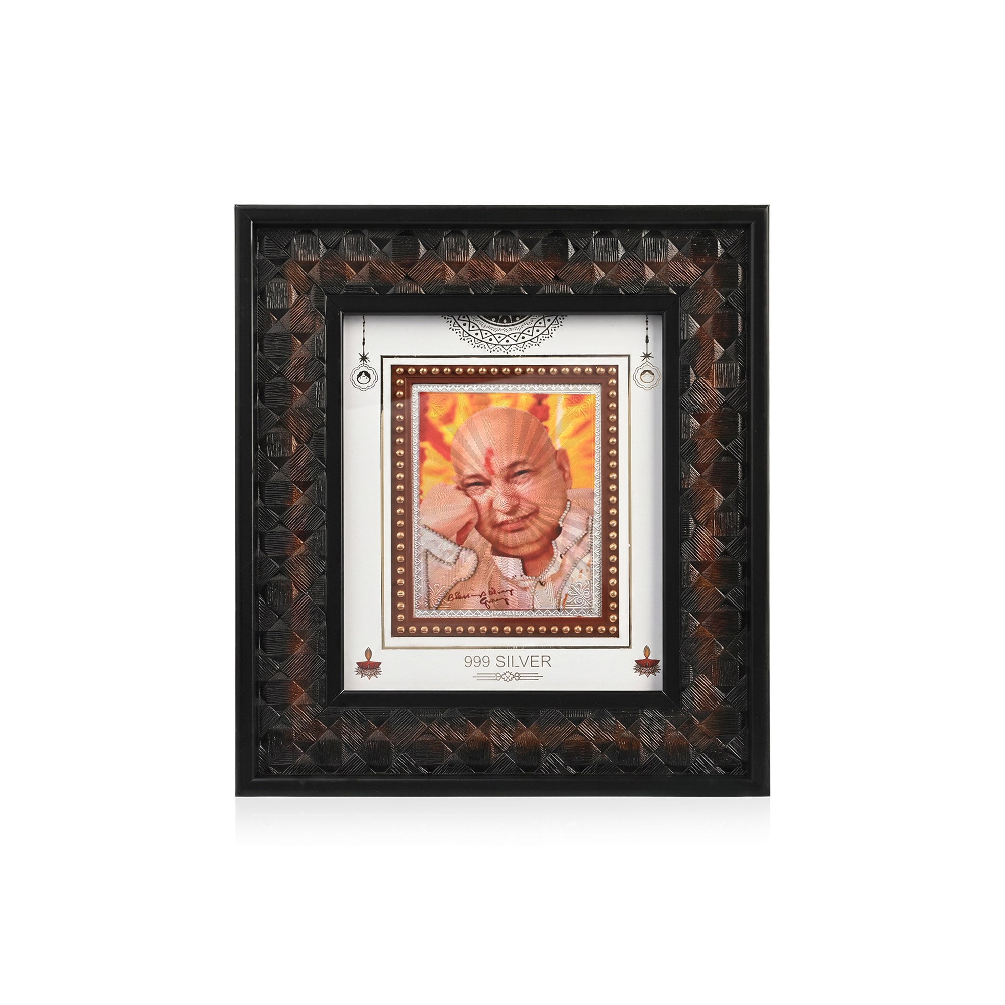999 Silver Textured Guruji Frame