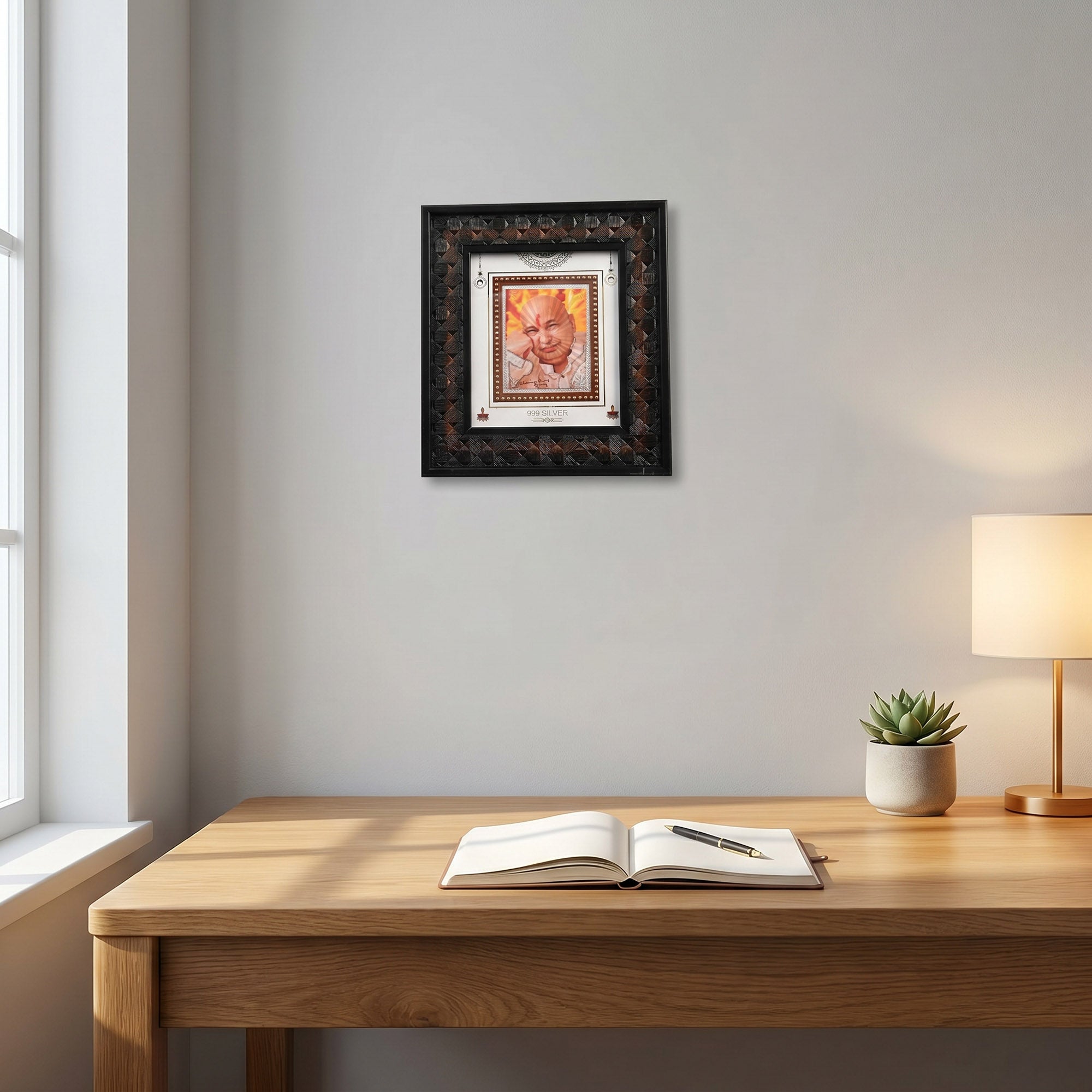 999 Silver Textured Guruji Frame