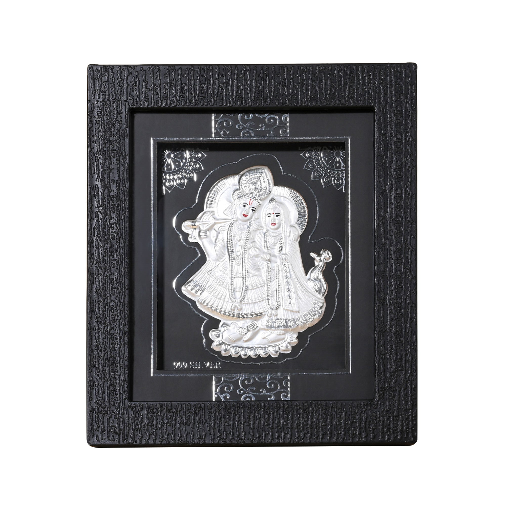 999 Silver Radha Krishna Eternal Love Idol Frame