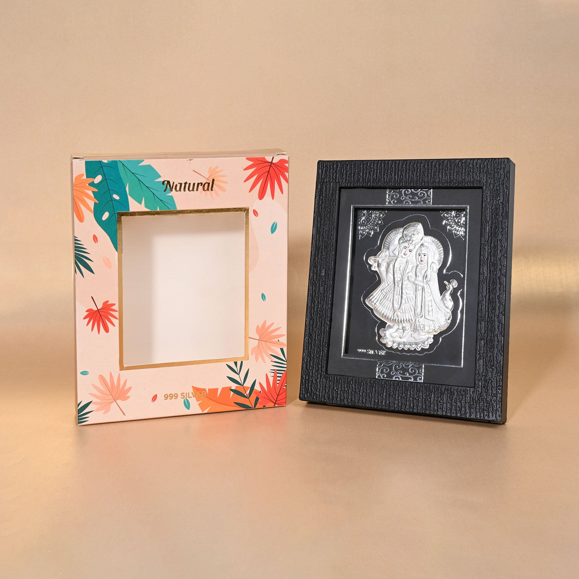 999 Silver Radha Krishna Eternal Love Idol Frame