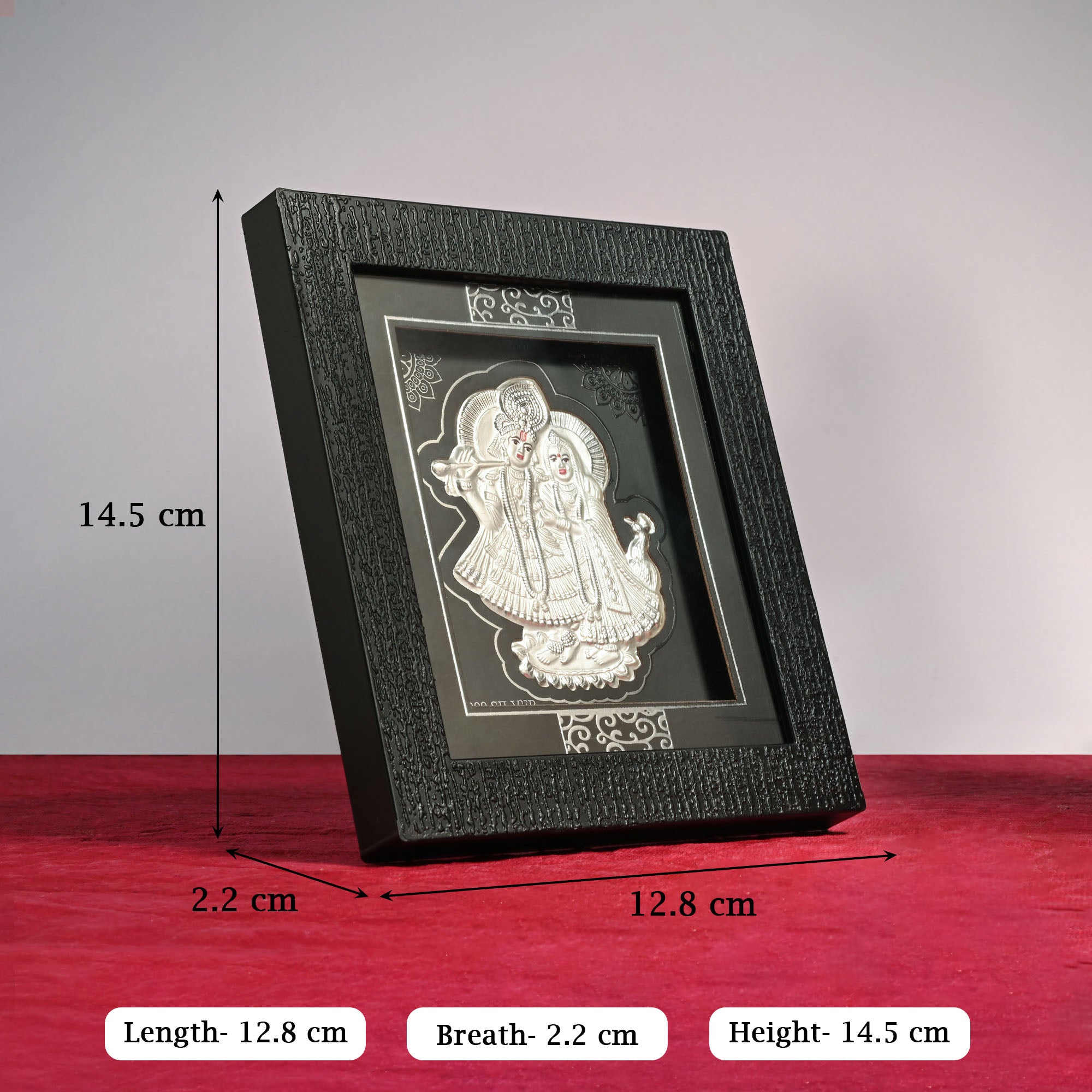 999 Silver Radha Krishna Eternal Love Idol Frame
