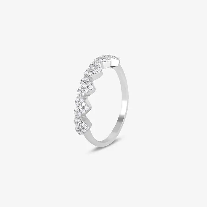 Stoned Heart Silver Ring