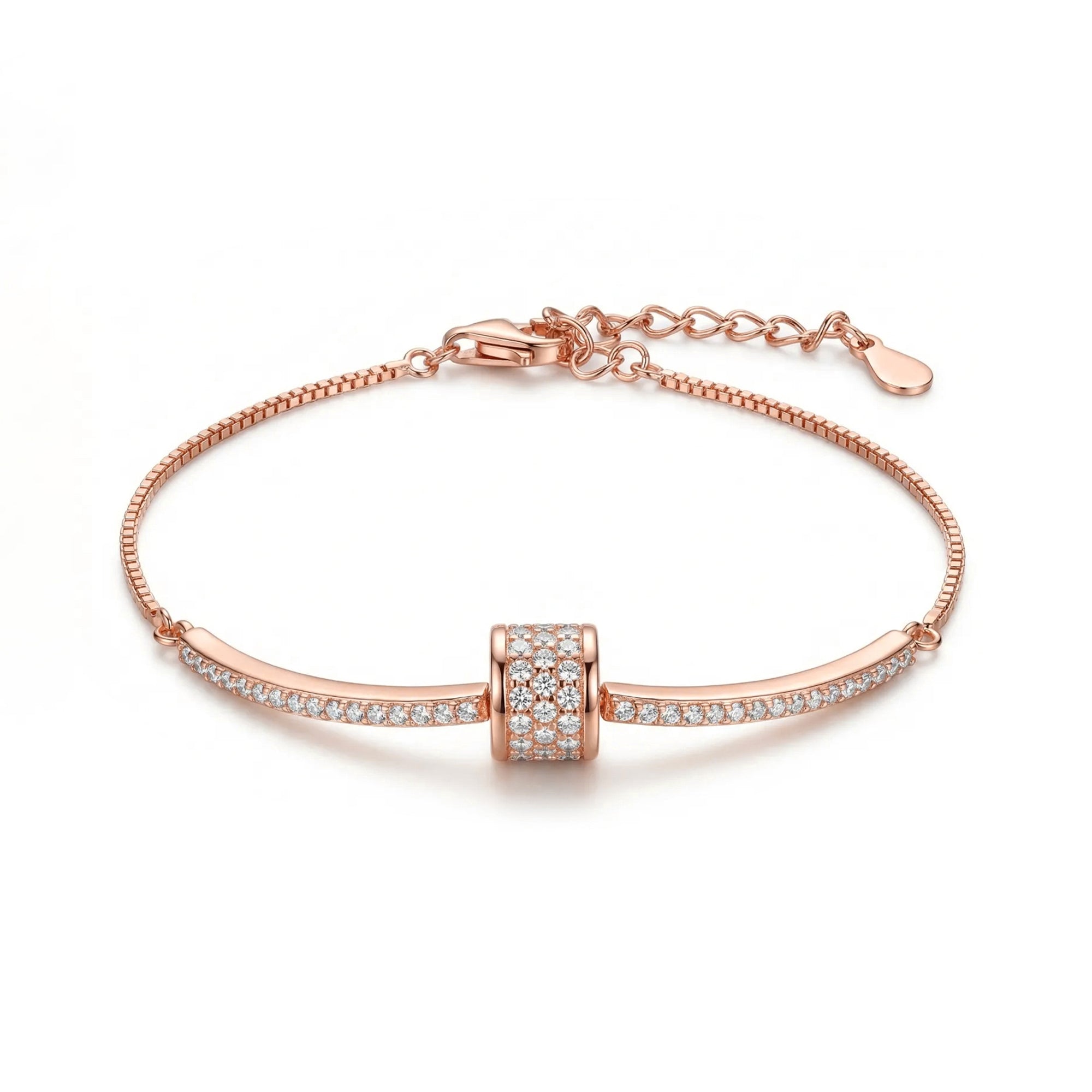 Pavé Curve Silver Bracelet