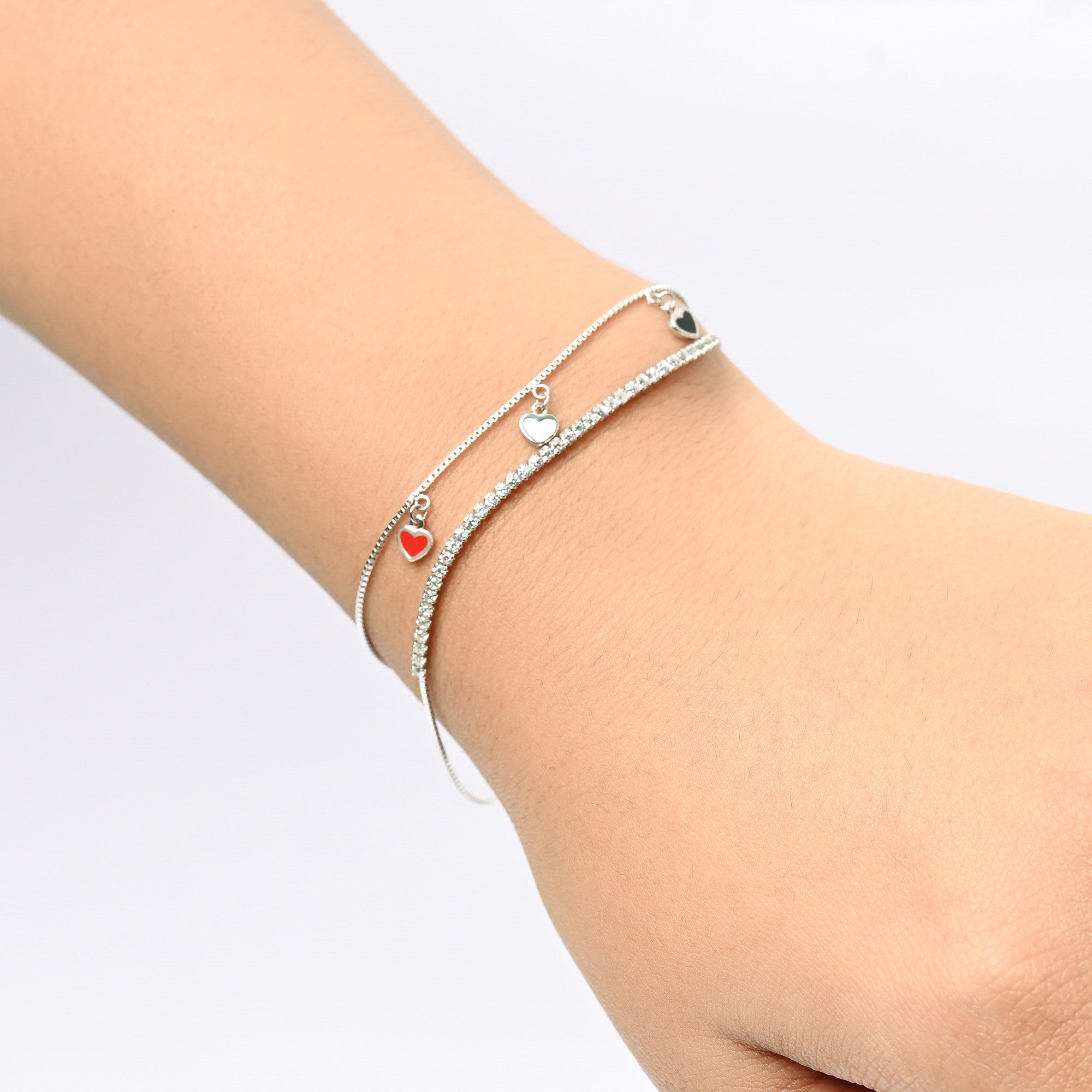 Trio Heart Silver Bracelet