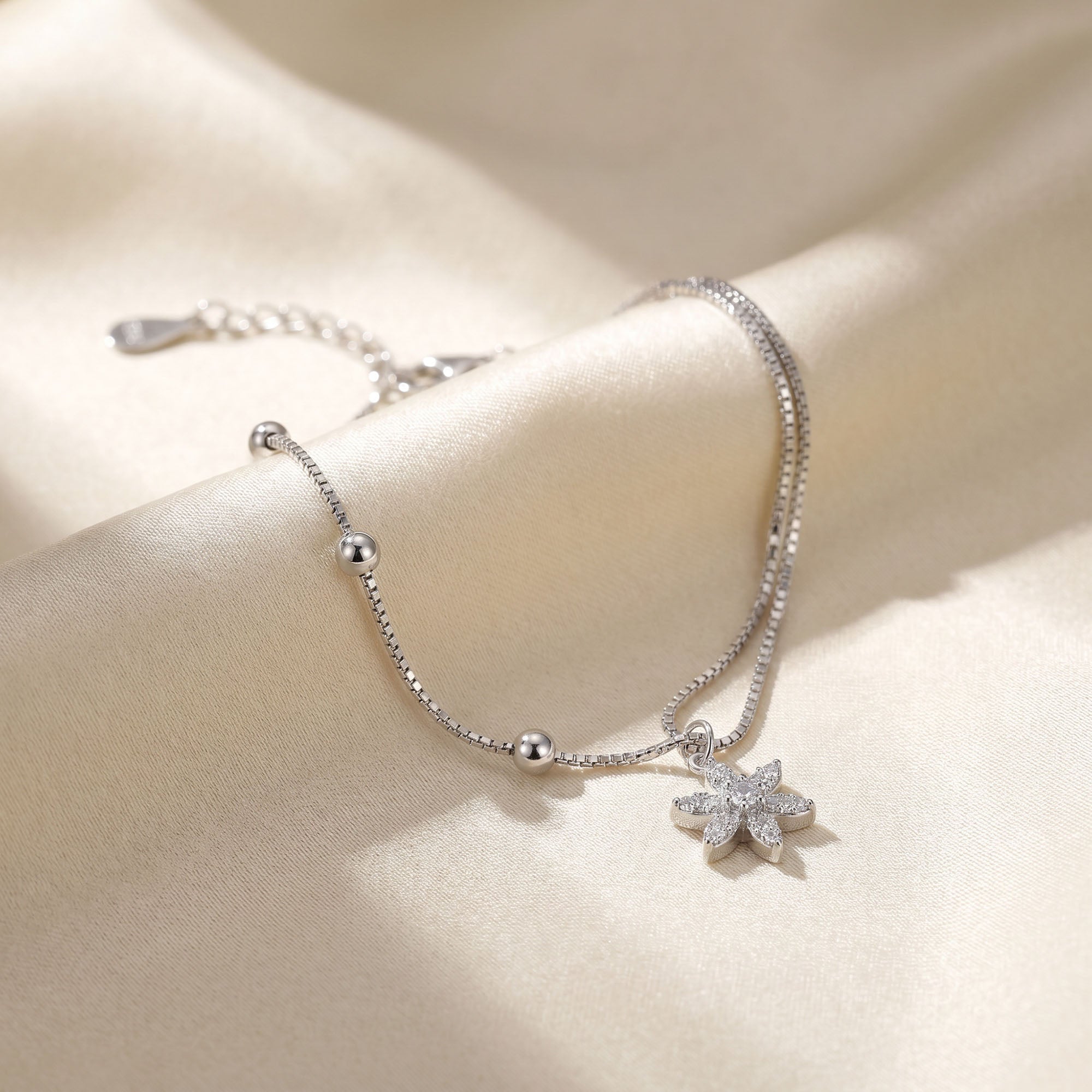 Petal Drop Silver Bracelet