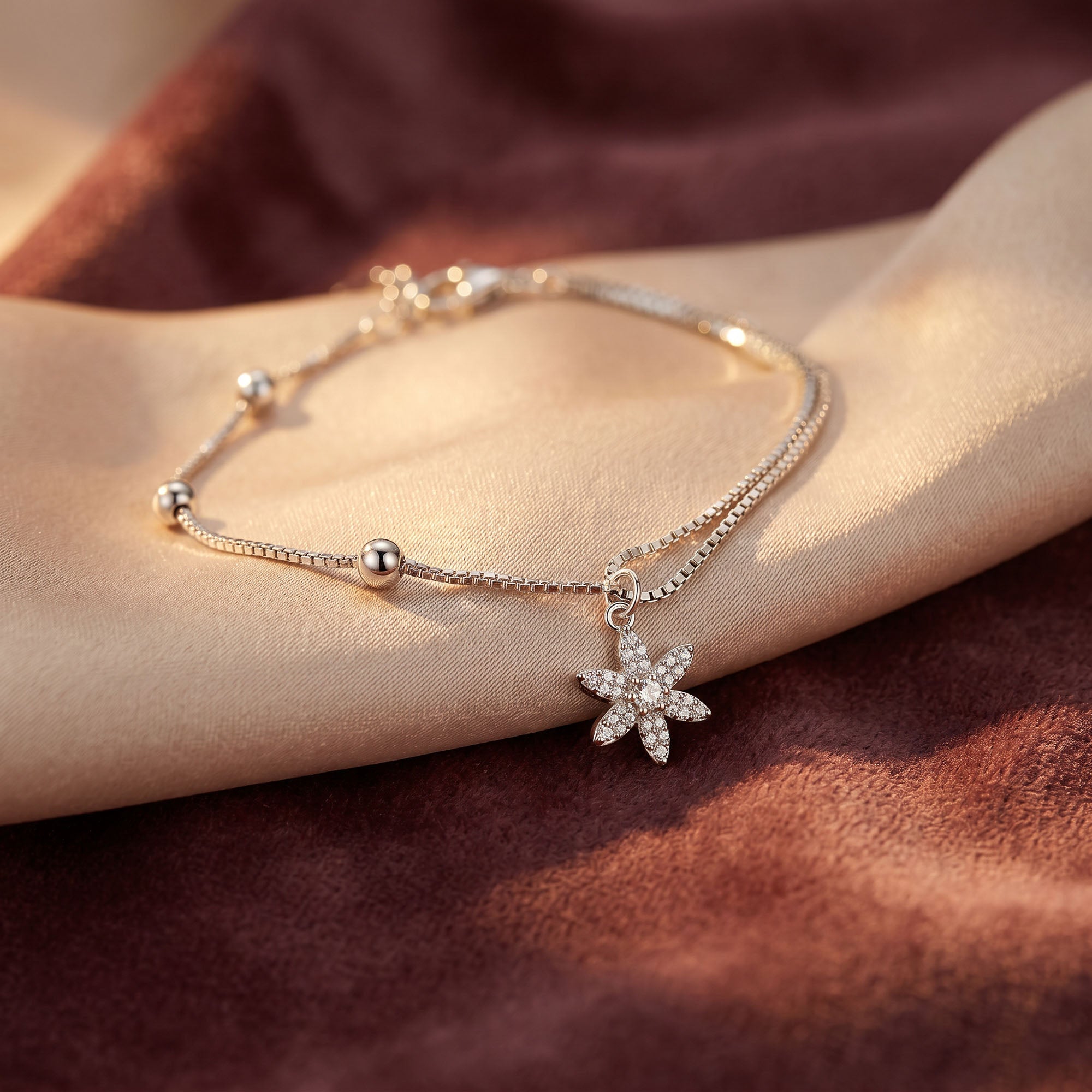 Petal Drop Silver Bracelet