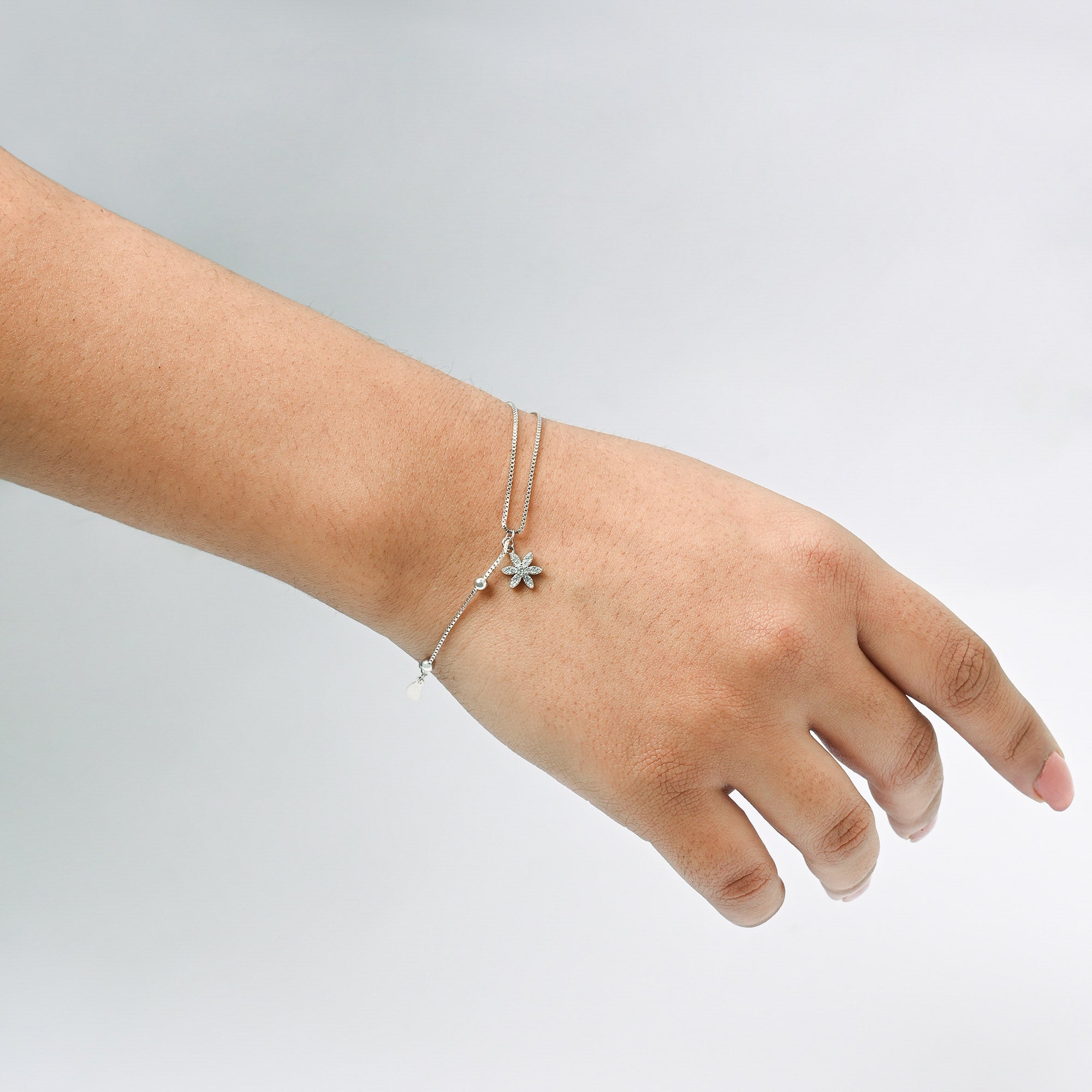 Petal Drop Silver Bracelet