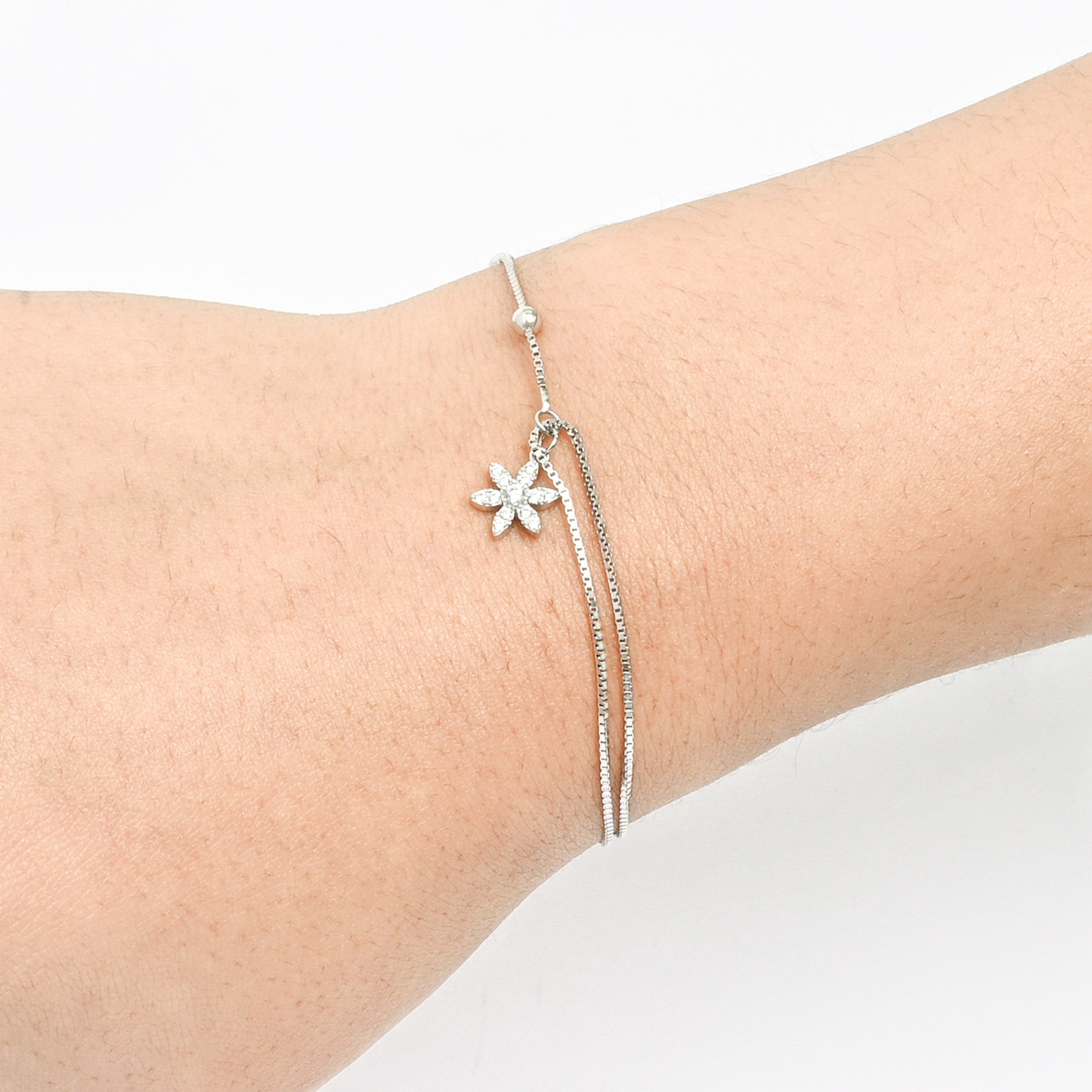 Petal Drop Silver Bracelet
