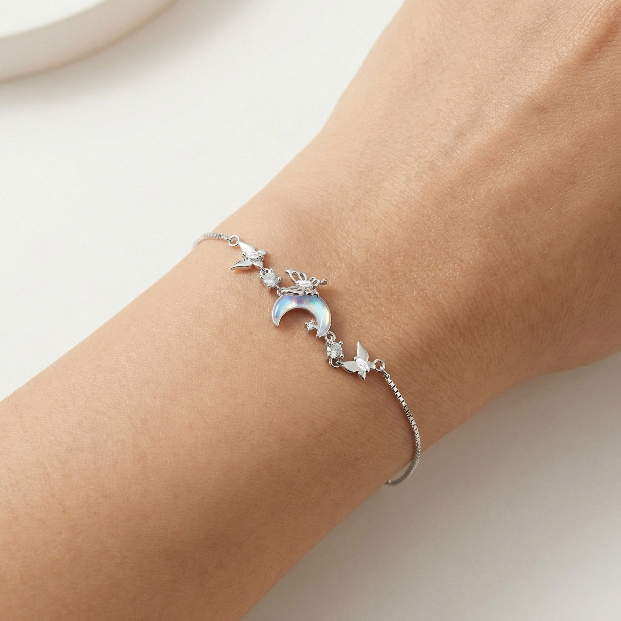 Moon Charm Silver Bracelet
