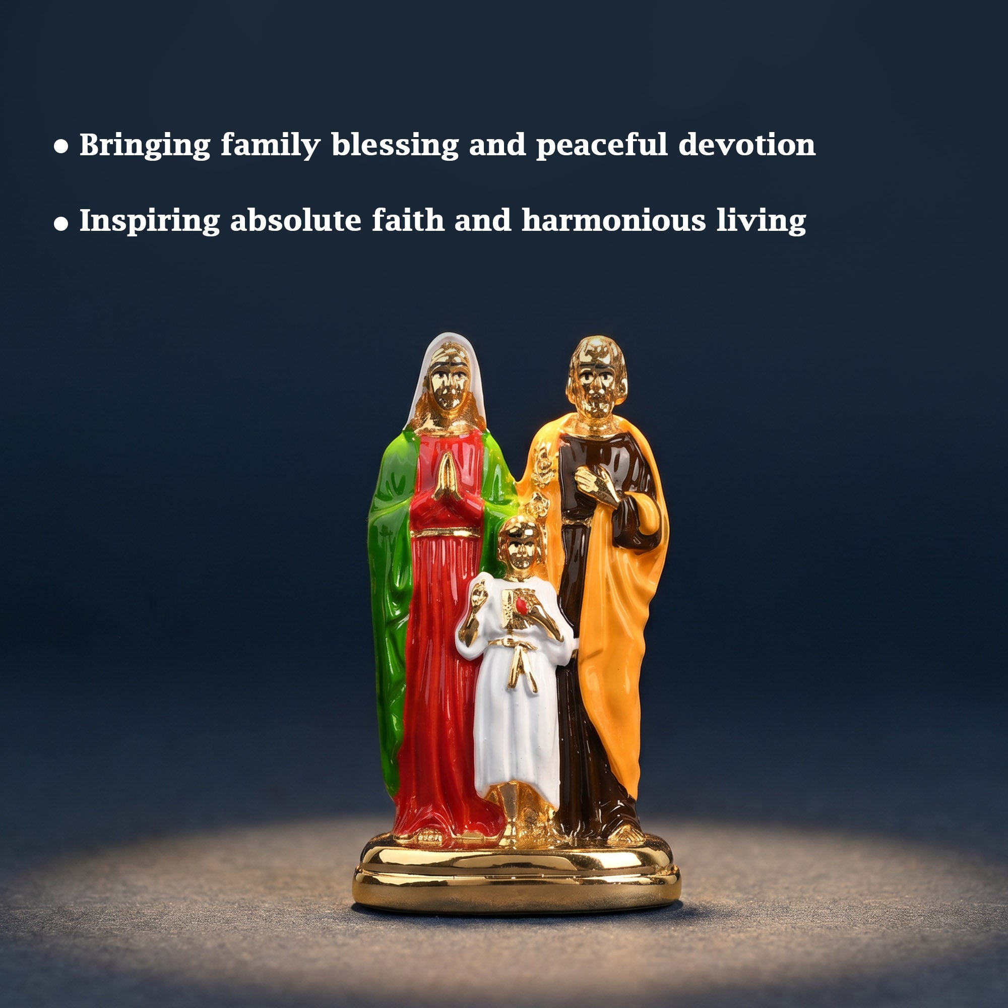 24K Gold Plated Holy Family Figurine