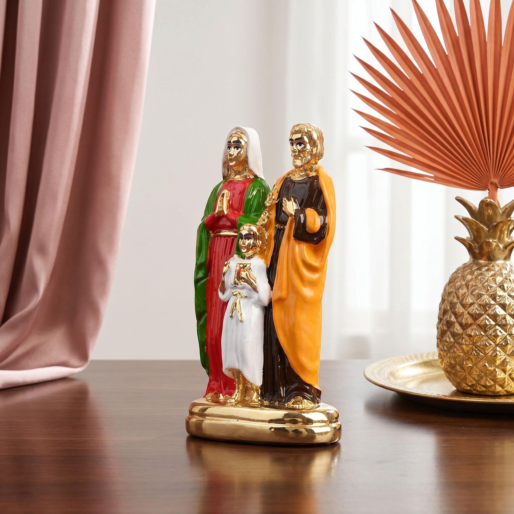 24K Gold Plated Holy Family Figurine
