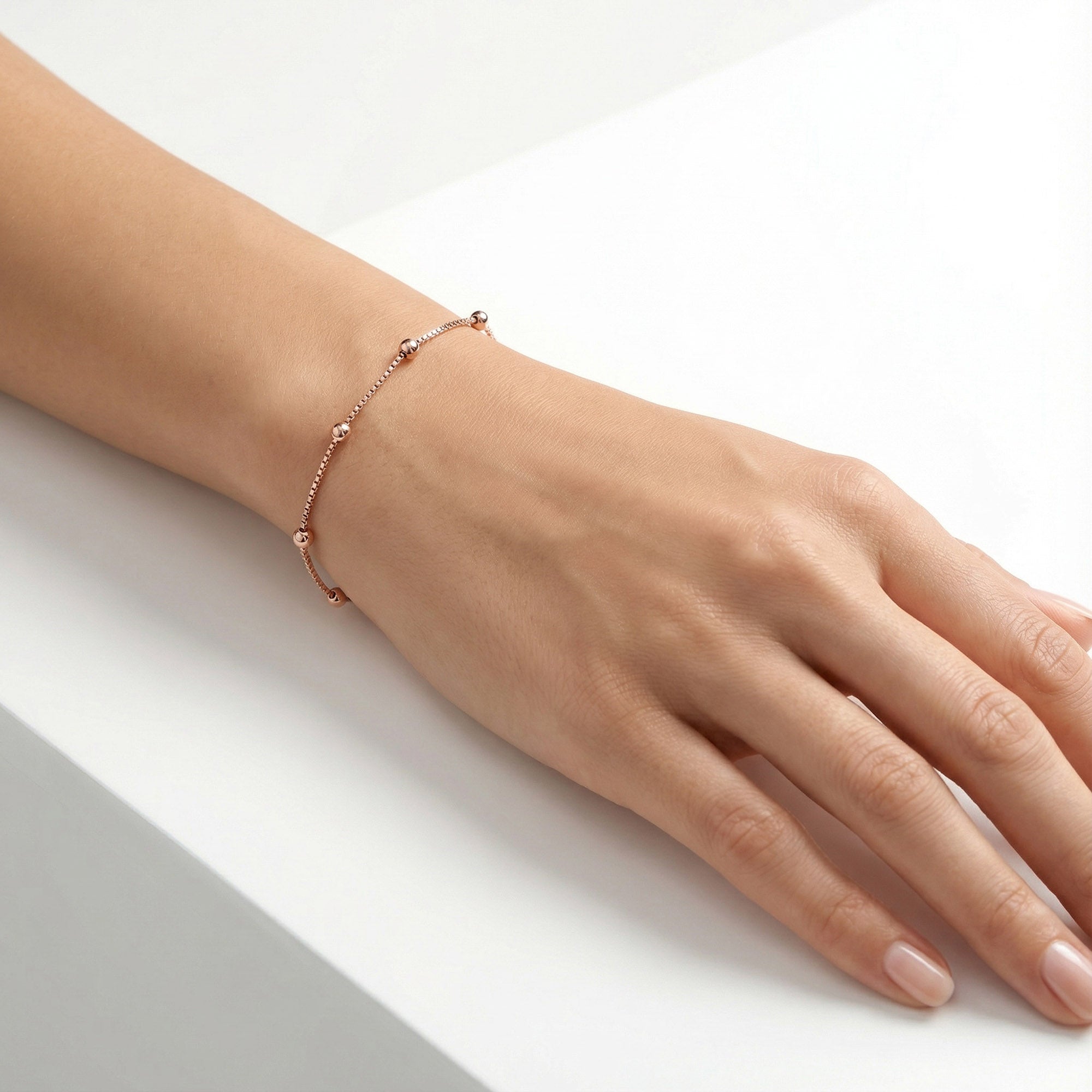 Tiny Bead Silver Bracelet