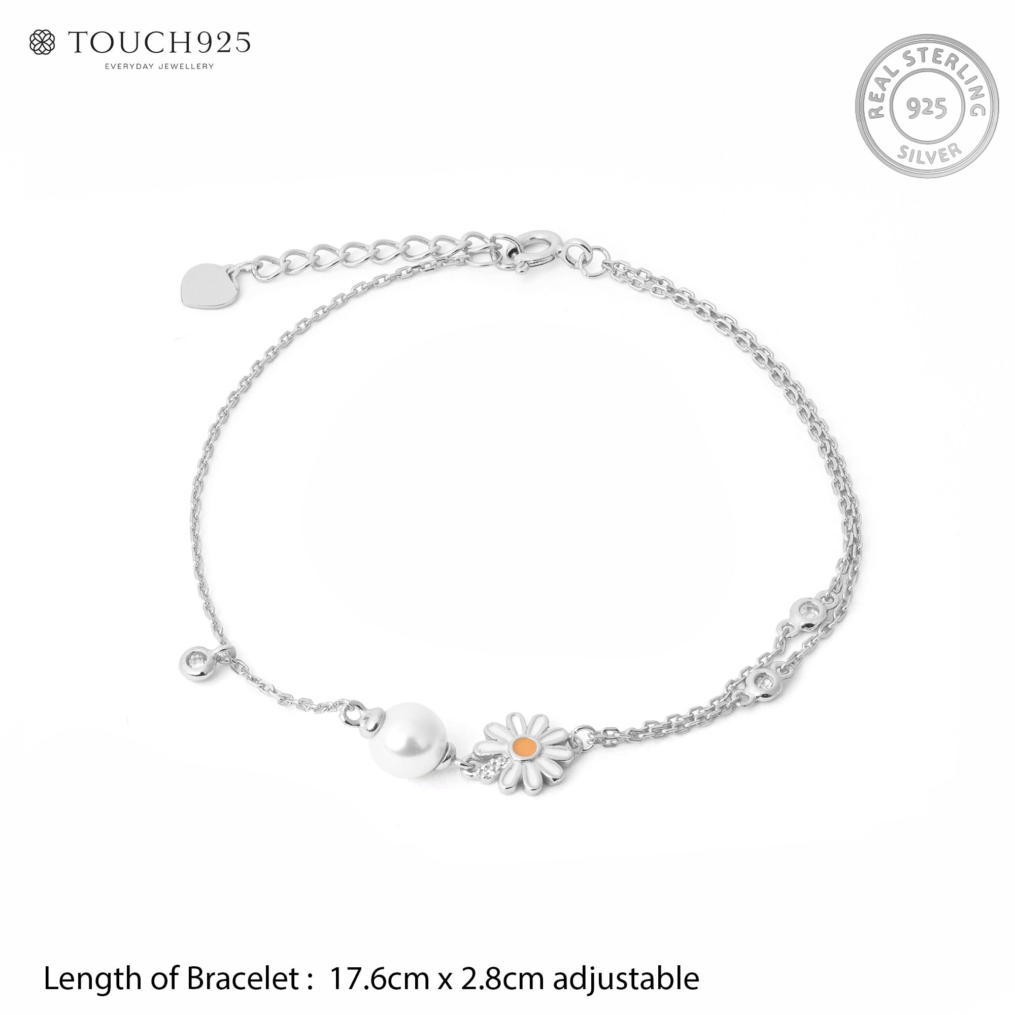 Daisy Pearl Charm Bracelet