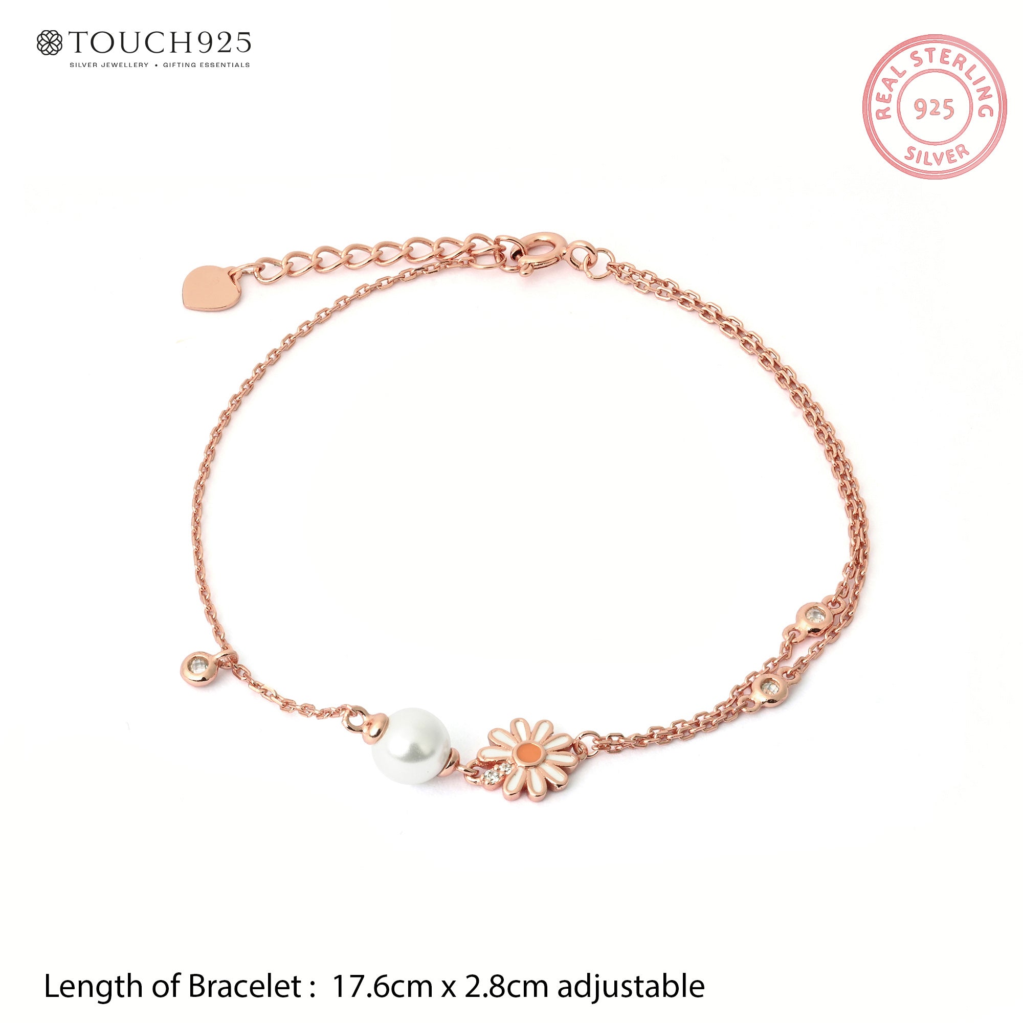 Daisy Pearl Charm Bracelet