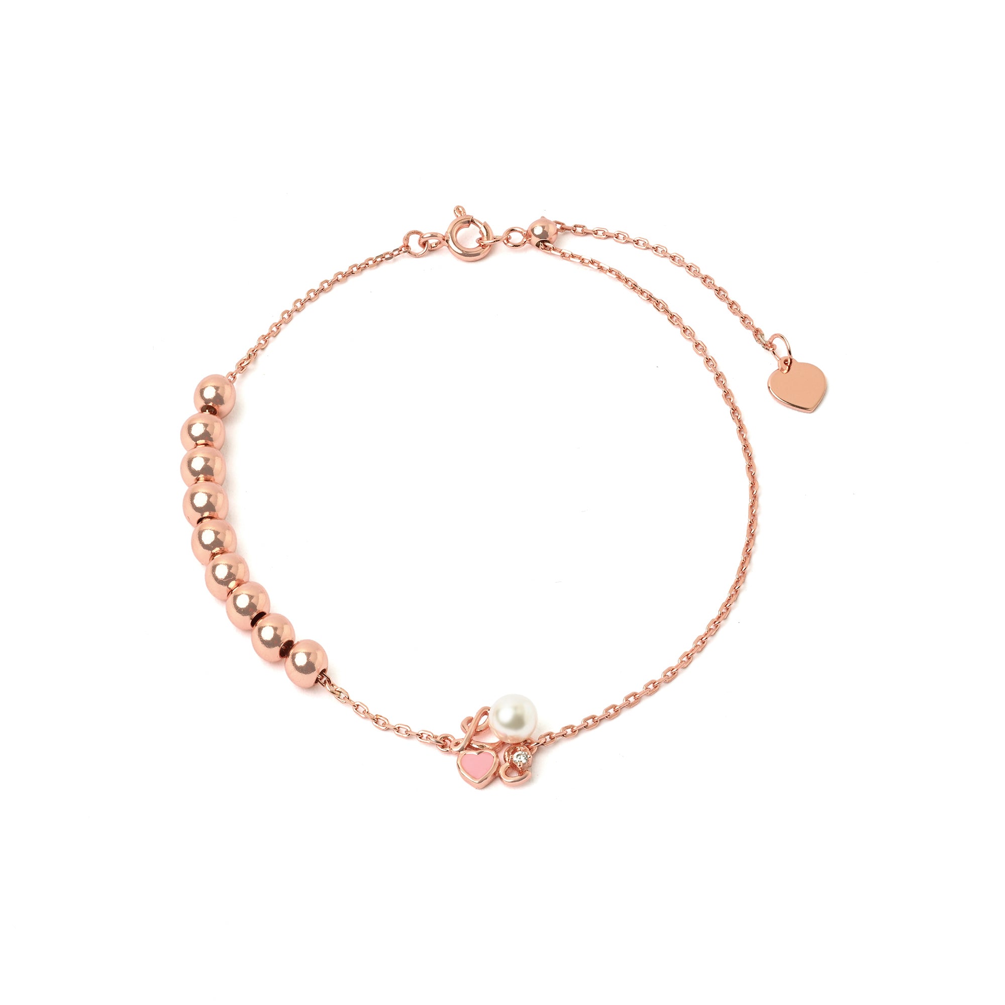 Heart Bead Silver Bracelet