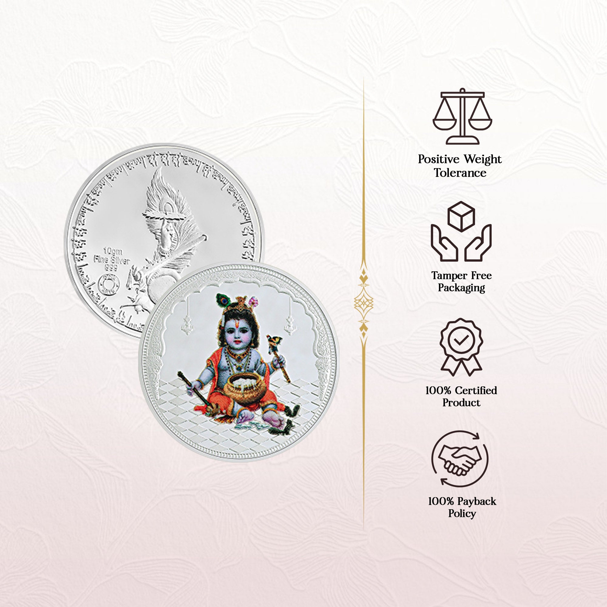 Pure 999 Silver 10g Bal Krishna Coin