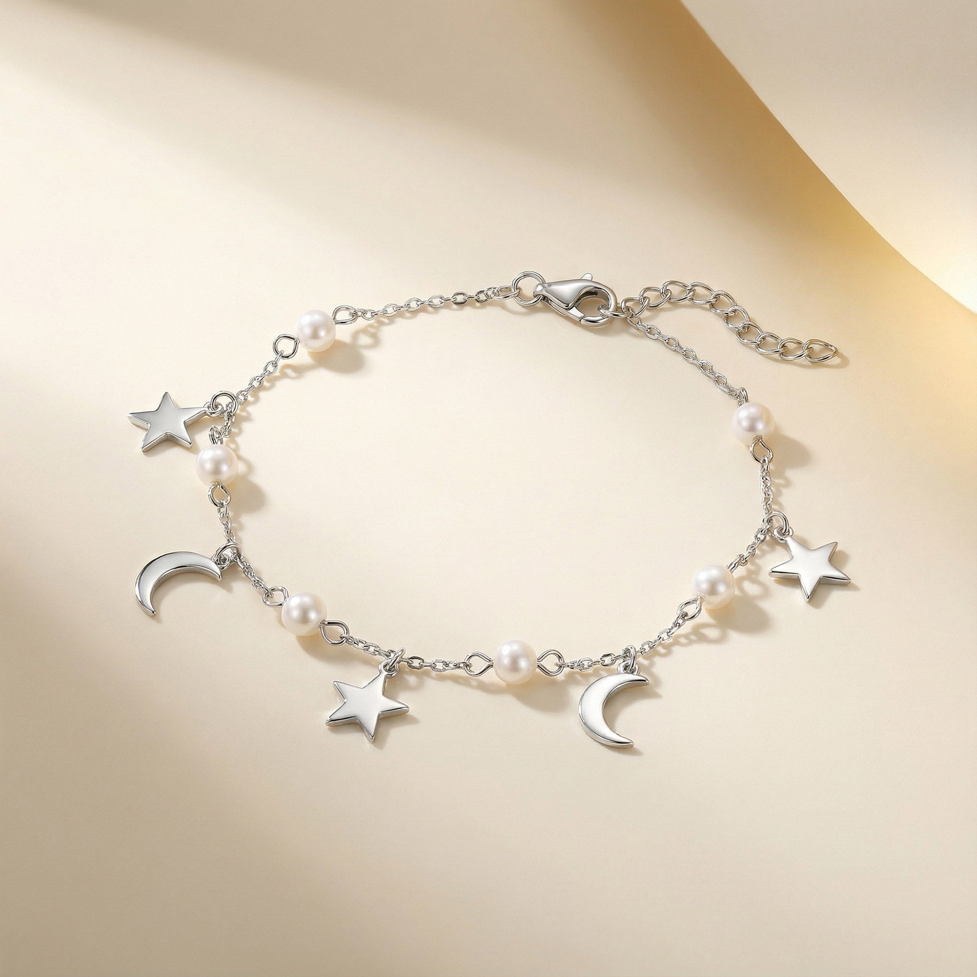 Star Moon Pearl Bracelet