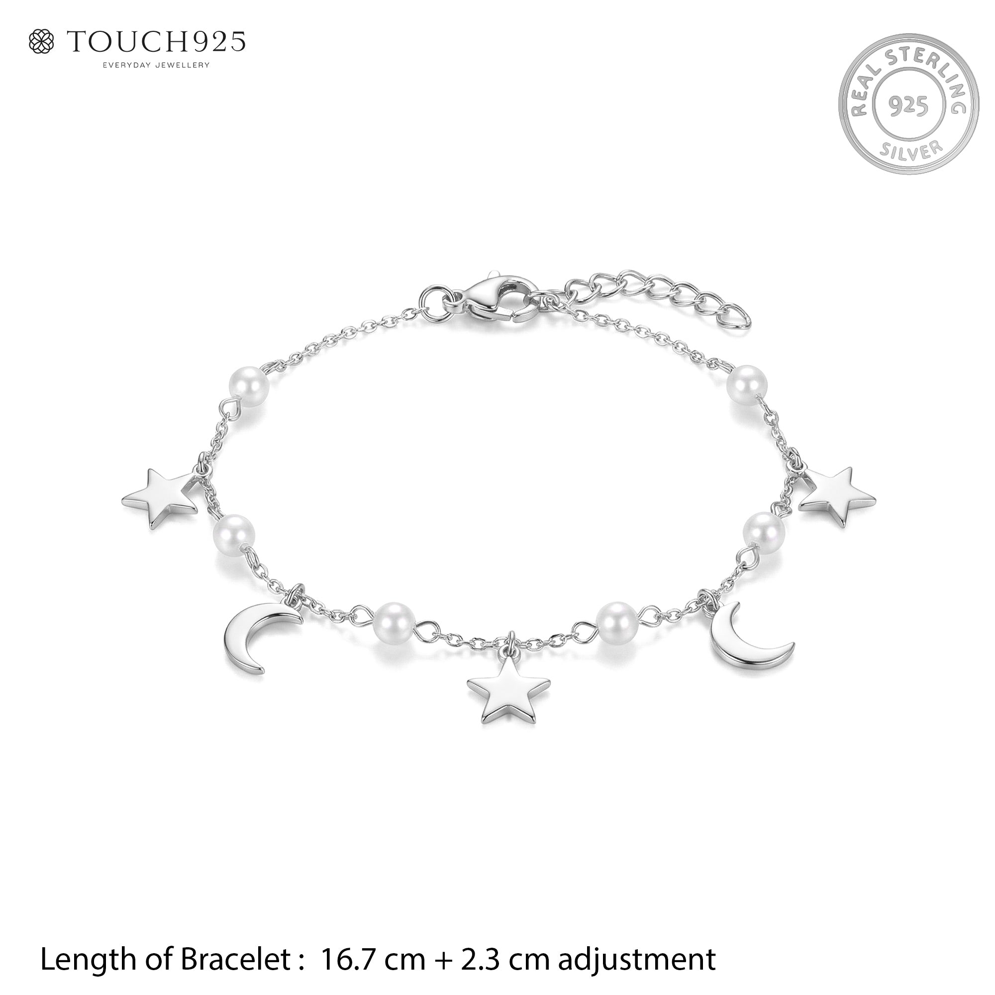 Star Moon Pearl Bracelet