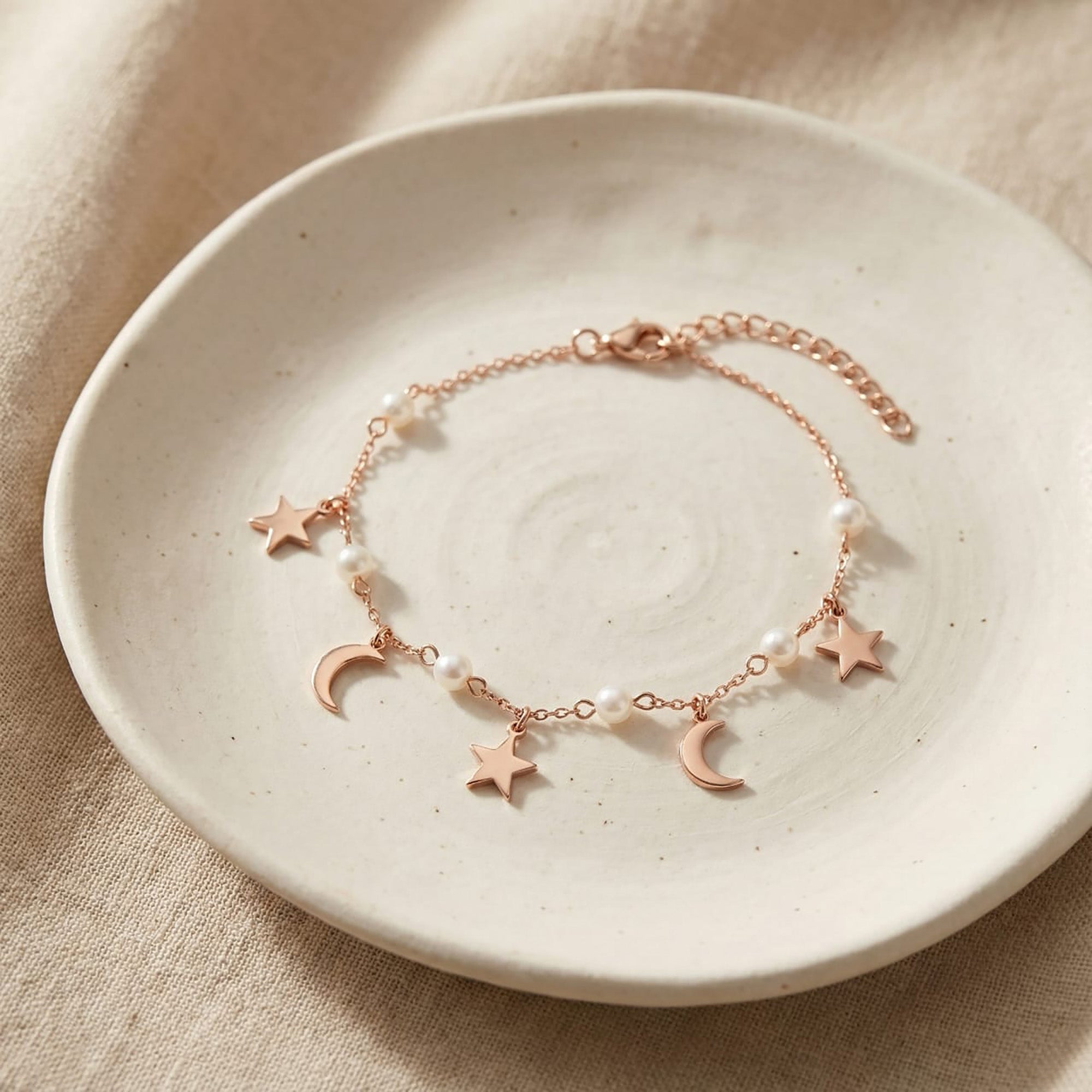 Star Moon Pearl Bracelet
