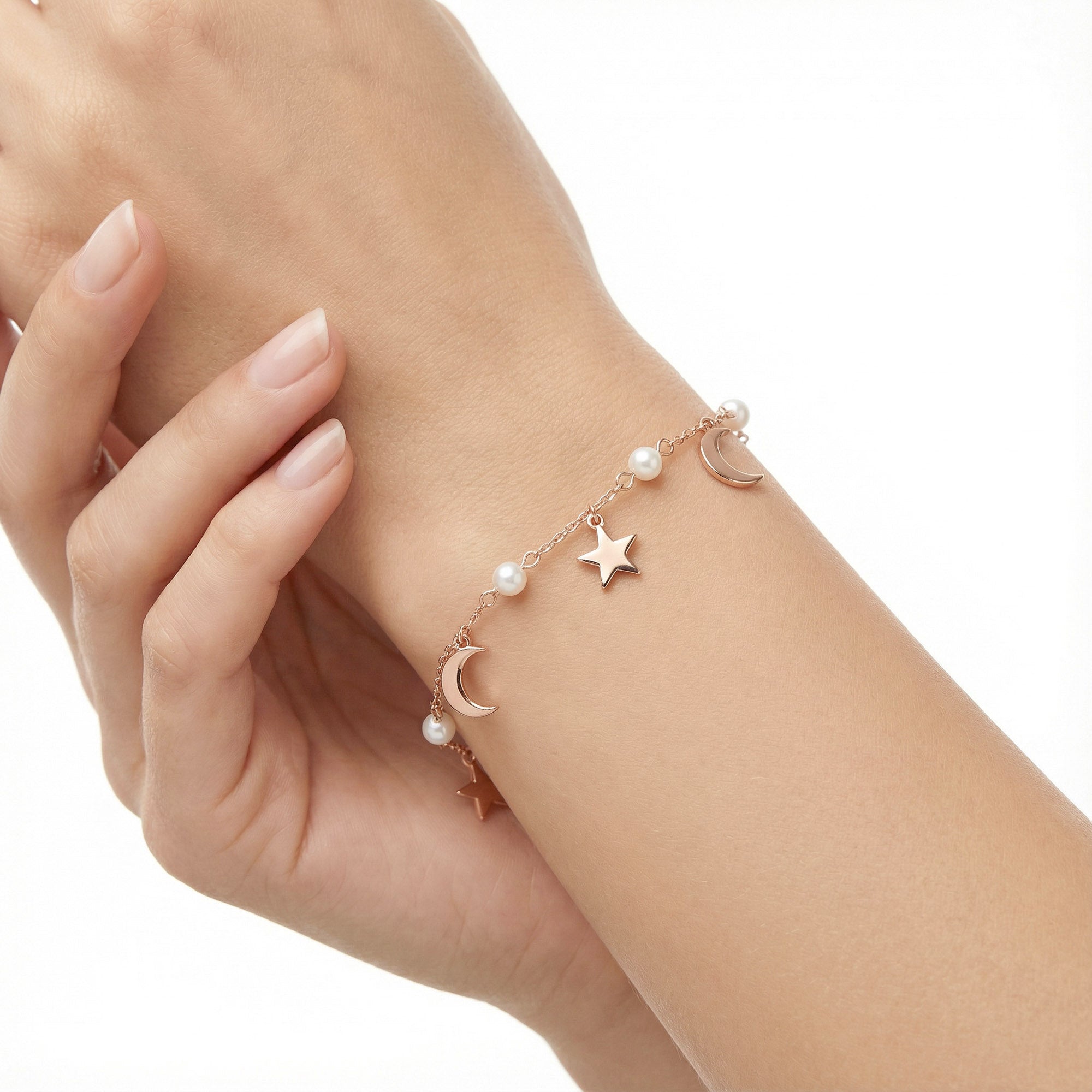 Star Moon Pearl Bracelet