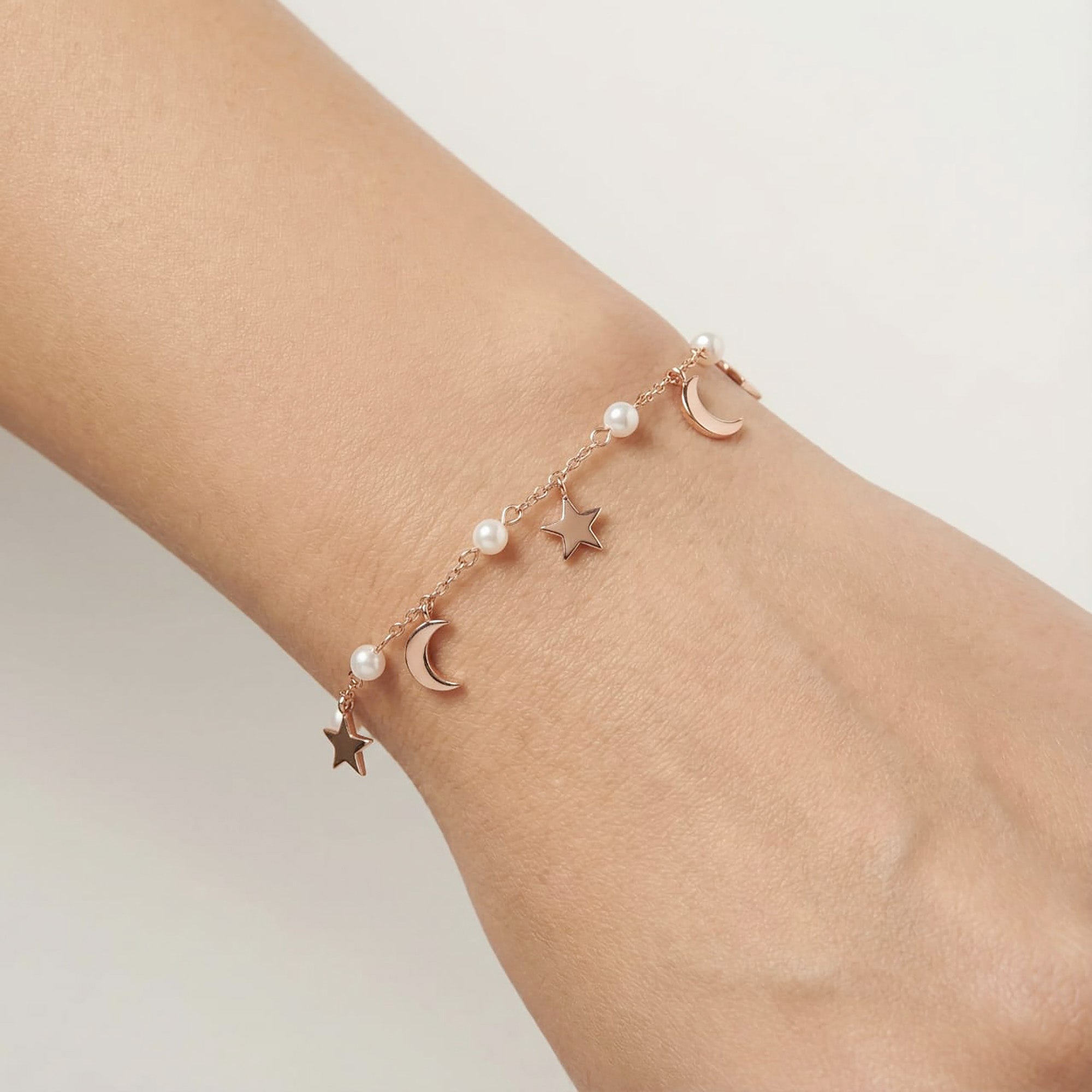 Star Moon Pearl Bracelet