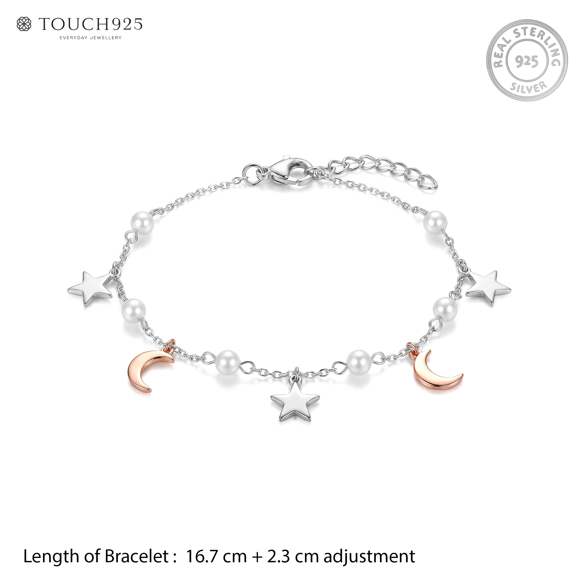 Star Moon Pearl Bracelet