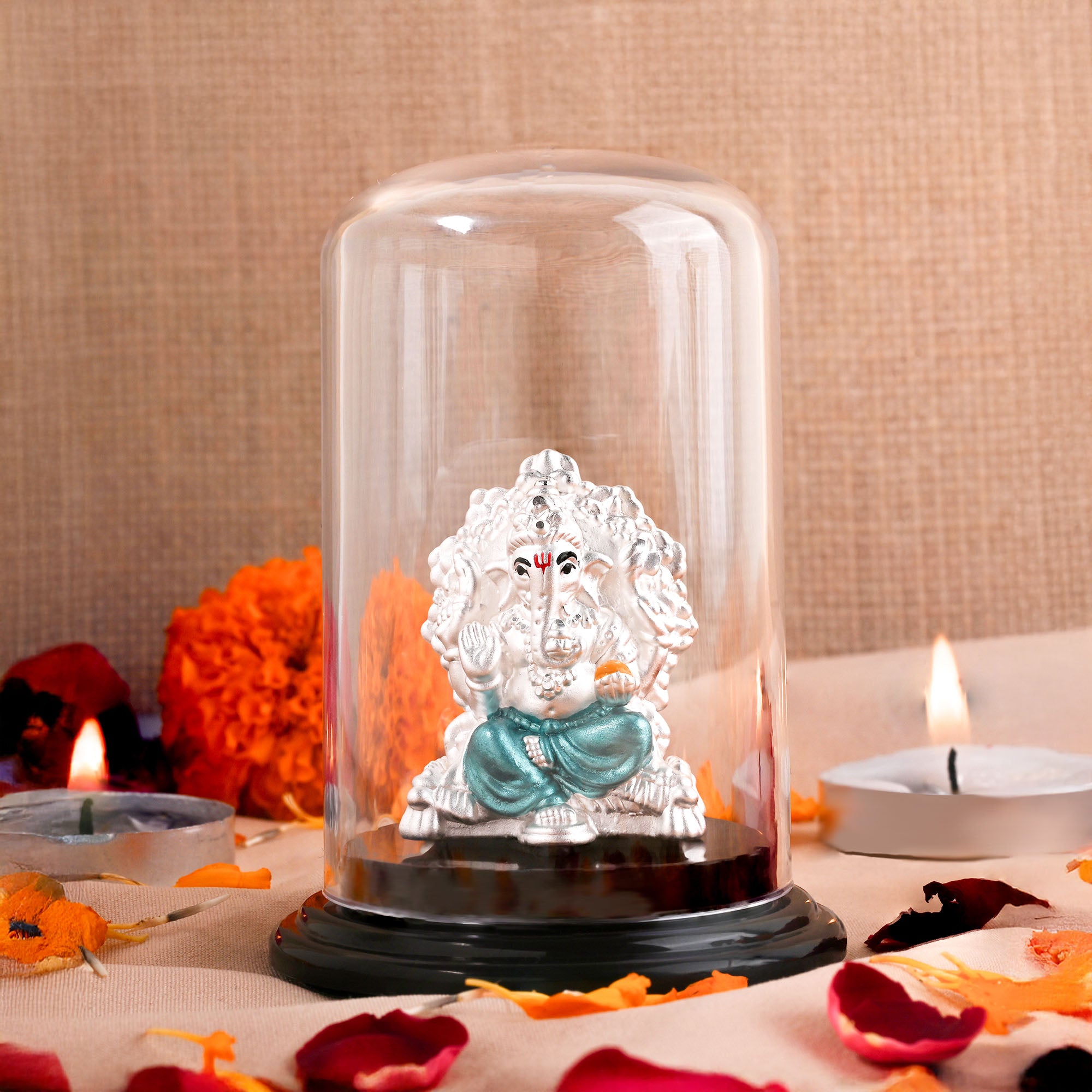 999 Silver Lord Ganesha Idol
