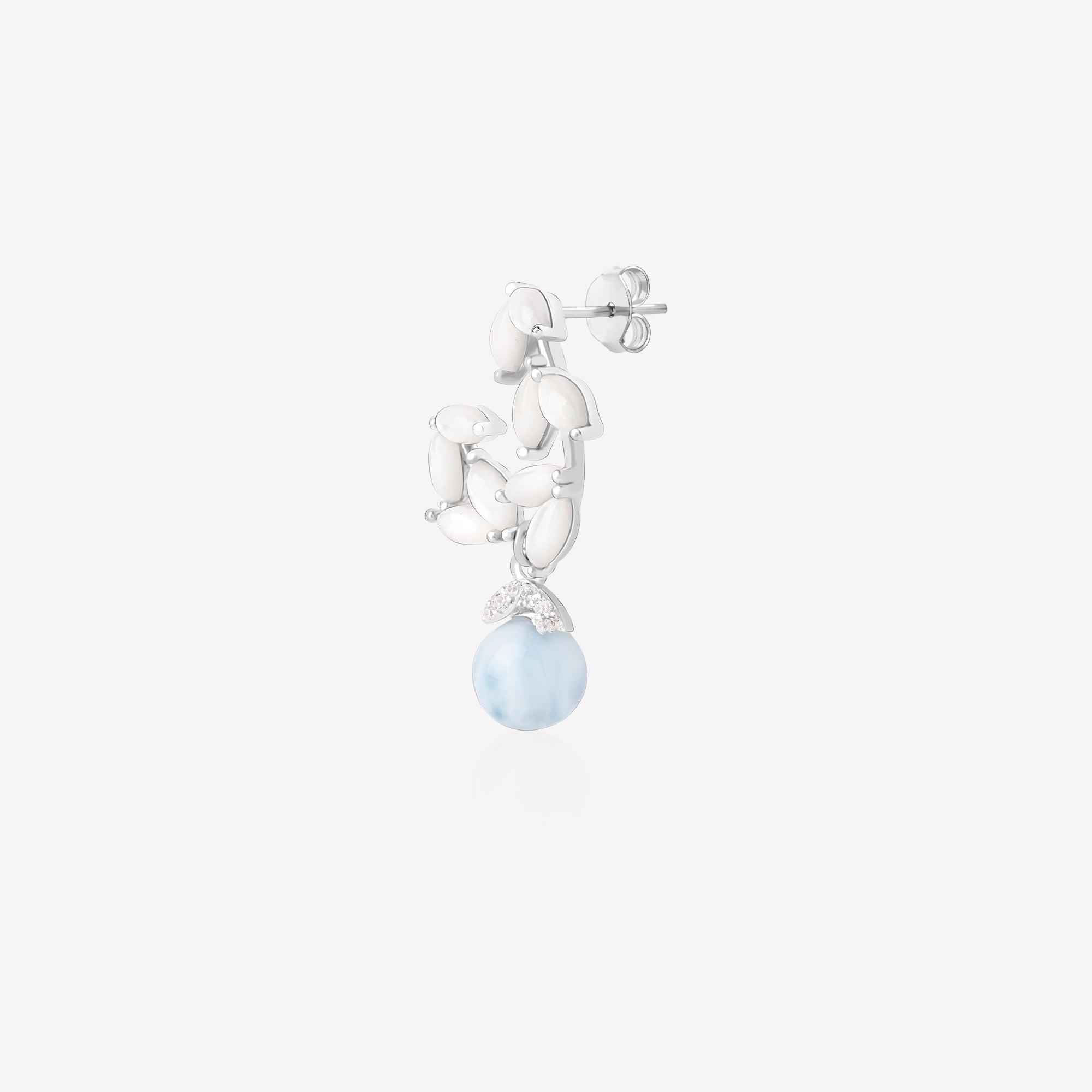 Pearl Beads Leaf Earring