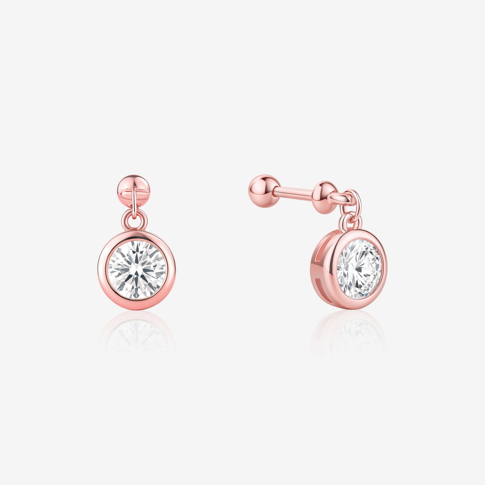 Solitaire Drop Stud Earrings