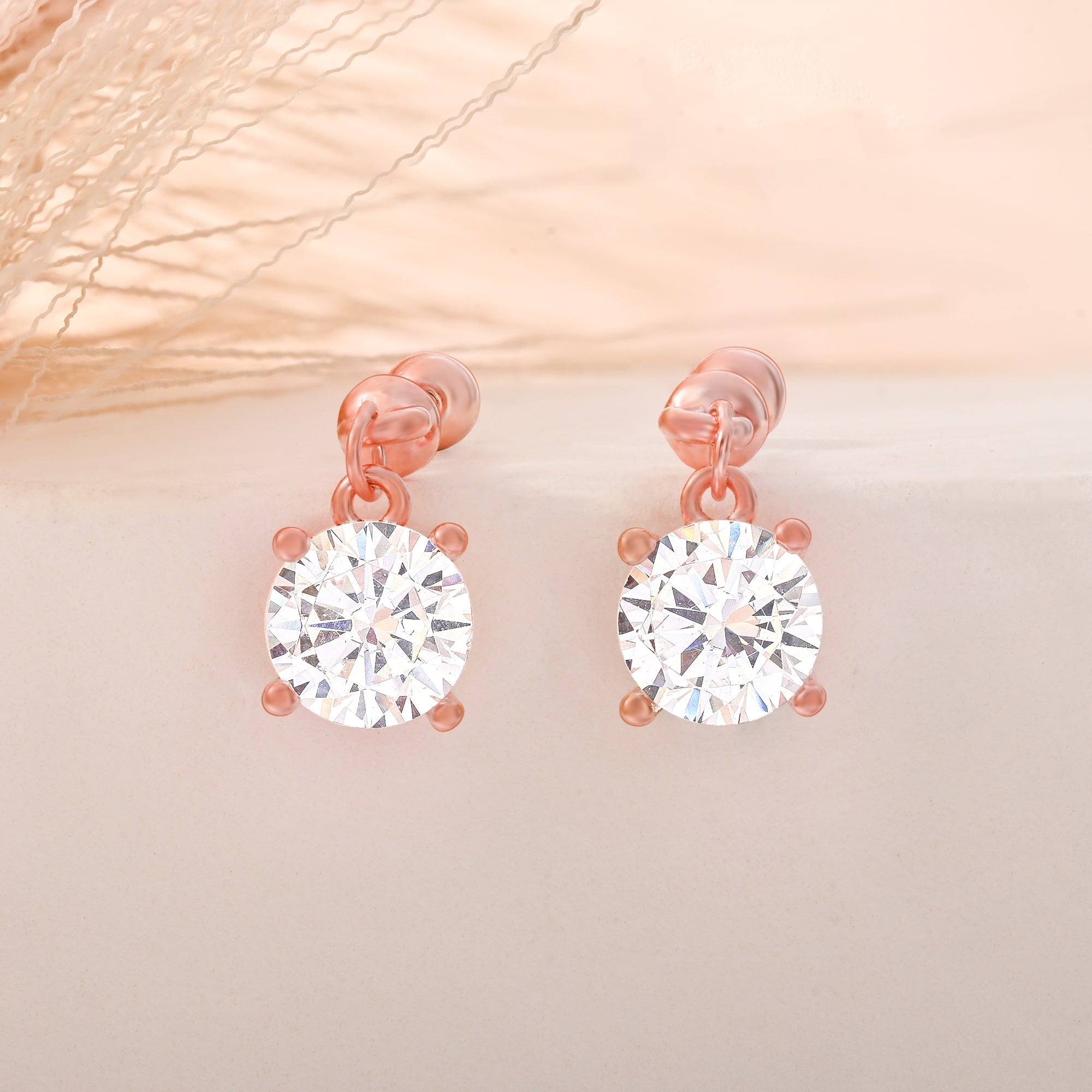 Solitaire Drop Earrings