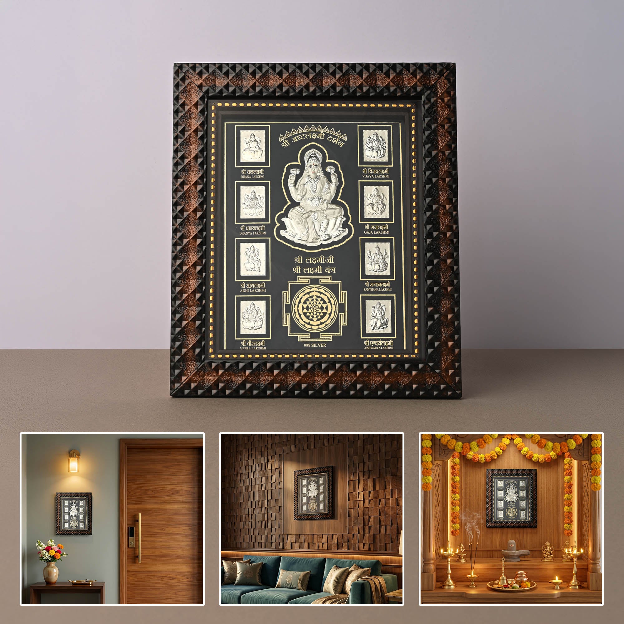 999 Silver Lakshmi Maa Idol Frame