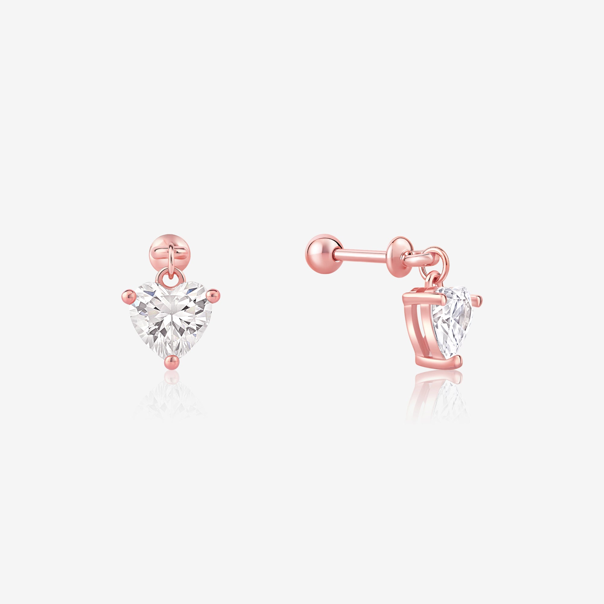 Heart Shaped Drop Earrings