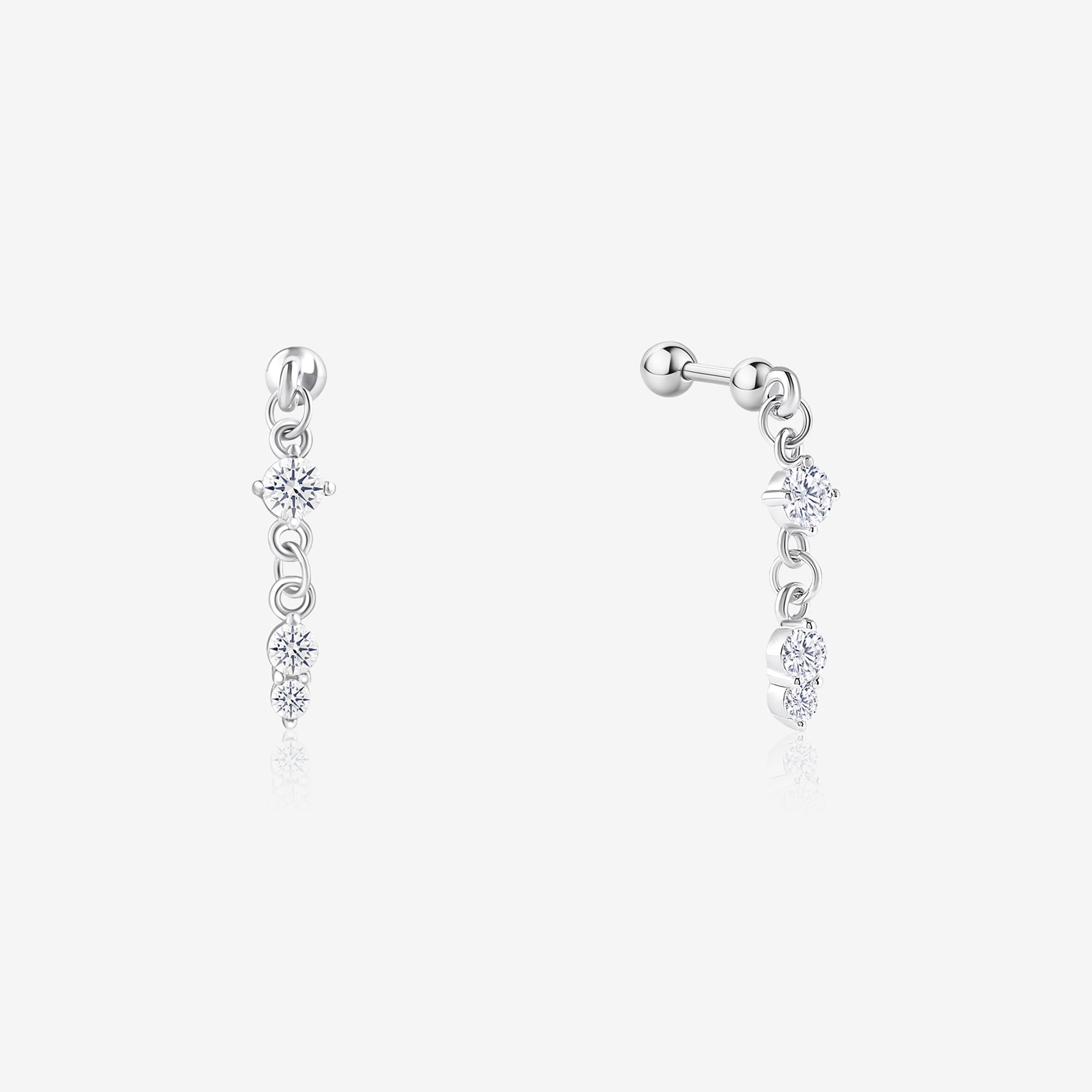 Triple Stone Dangler Earrings